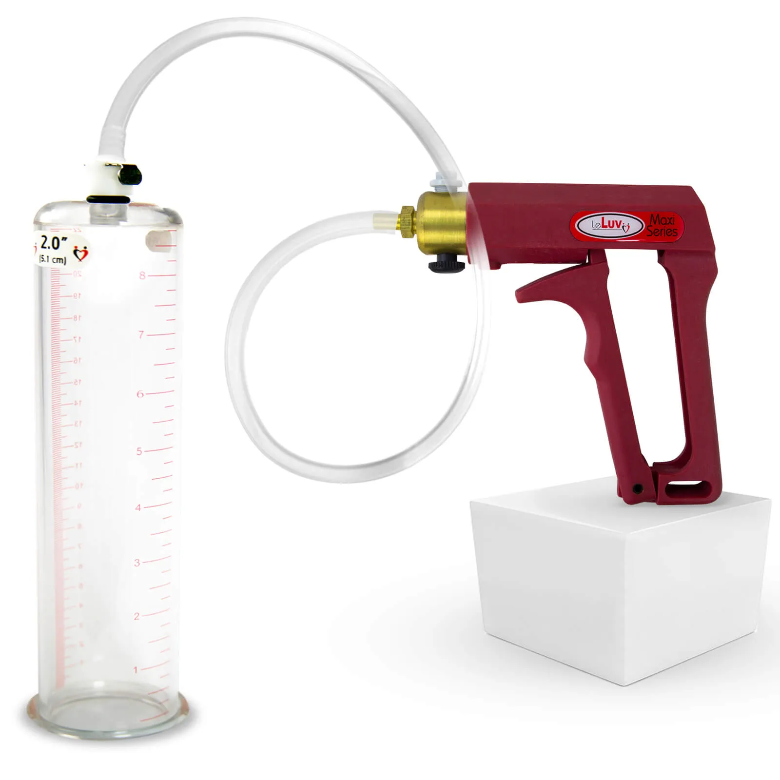 LeLuv Maxi Penis Pump with Clear Hose | Round Flange Cylinder