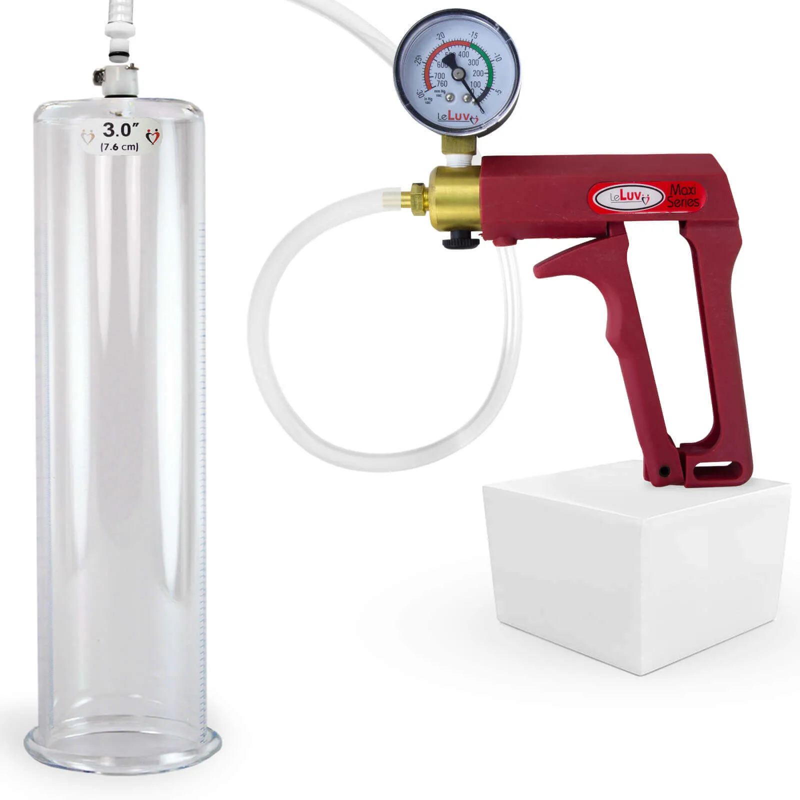 LeLuv Maxi Penis Pump with Clear Hose | Round Flange Cylinder
