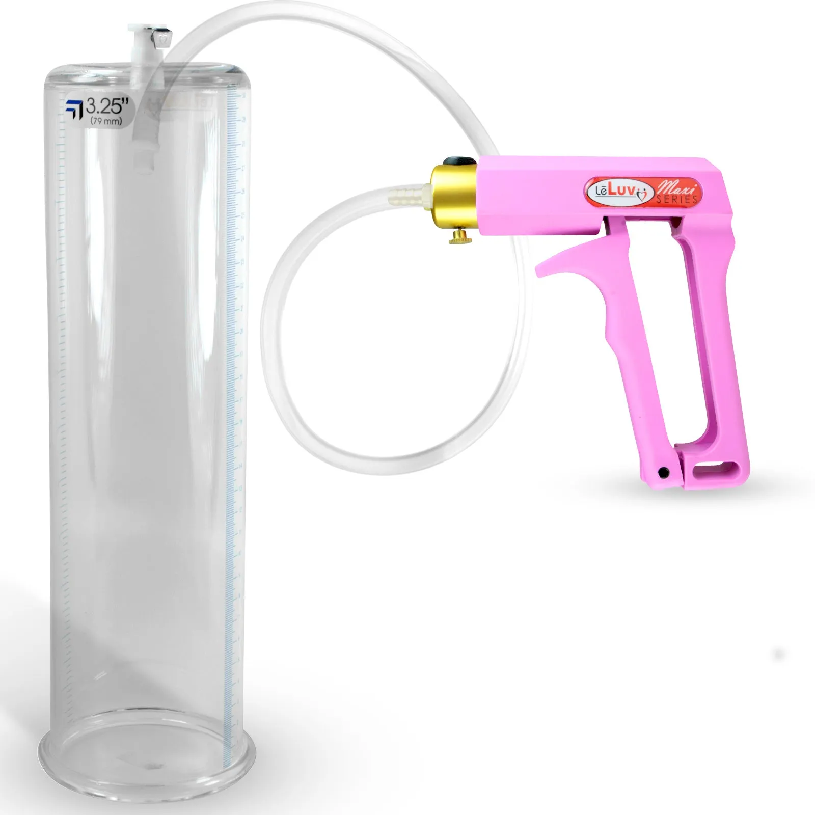 LeLuv Maxi Penis Pump with Clear Hose | Round Flange Cylinder