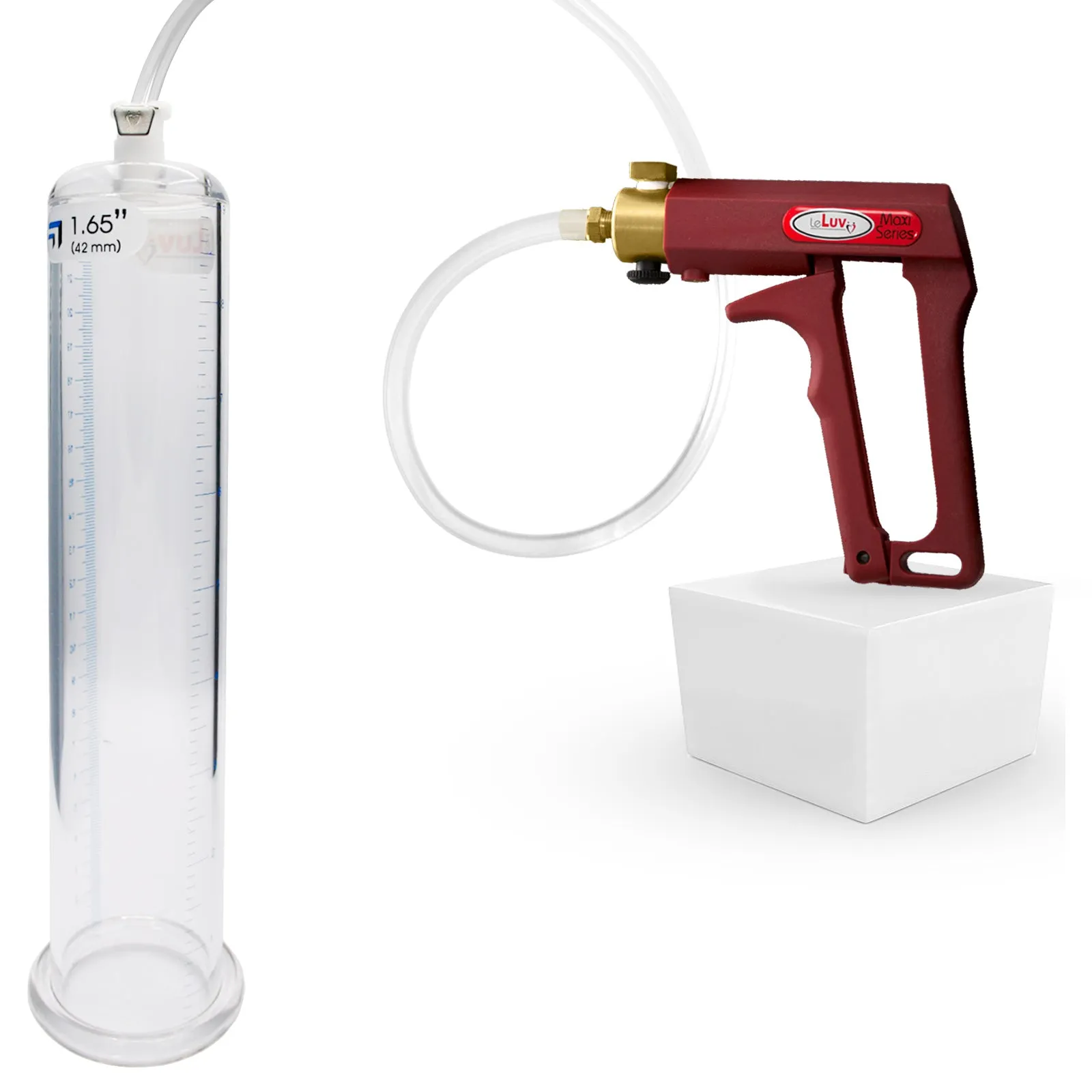 LeLuv Maxi Penis Pump with Clear Hose | Round Flange Cylinder