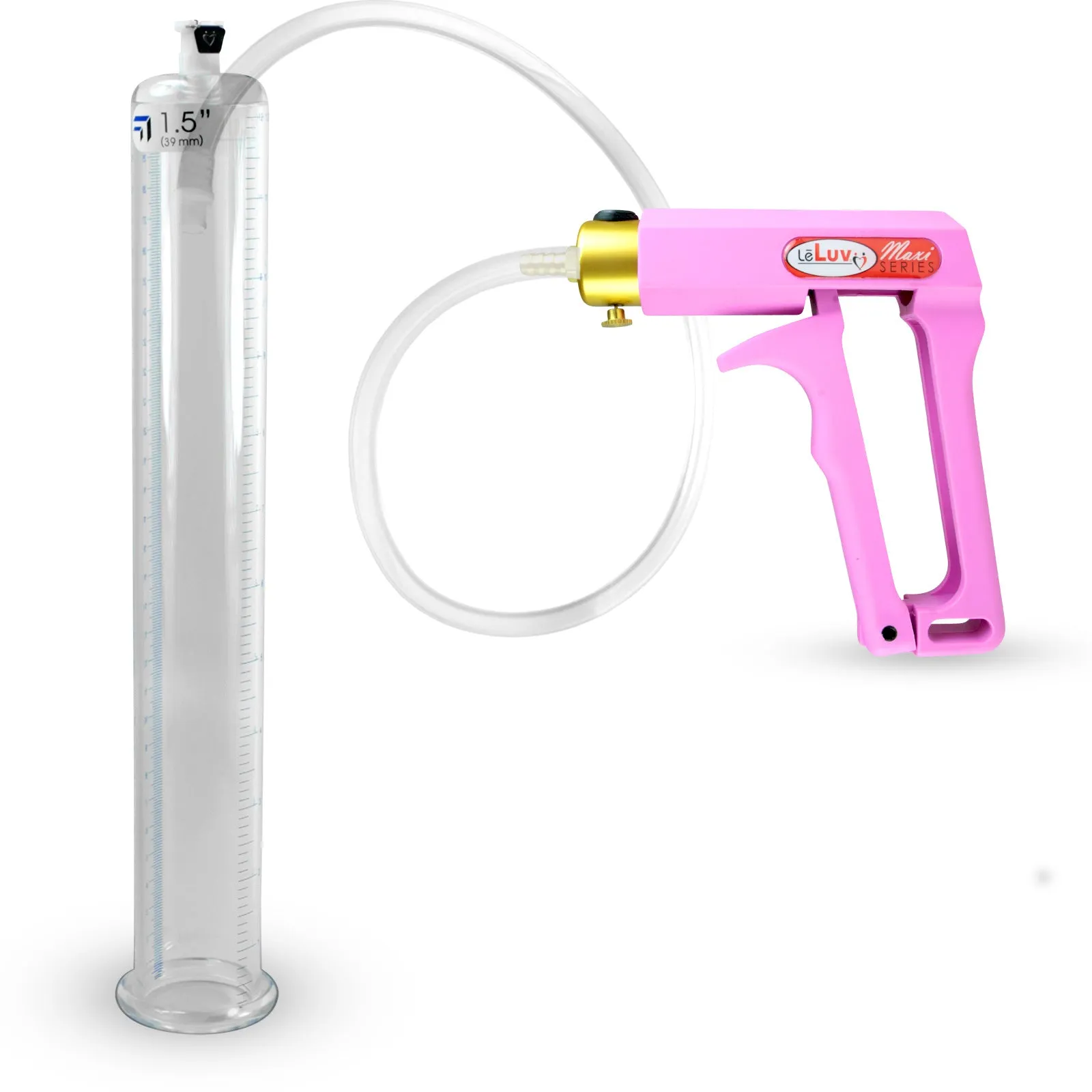 LeLuv Maxi Penis Pump with Clear Hose | Round Flange Cylinder