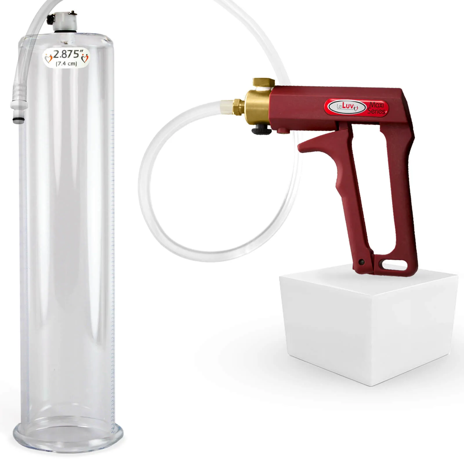 LeLuv Maxi Penis Pump with Clear Hose | Round Flange Cylinder