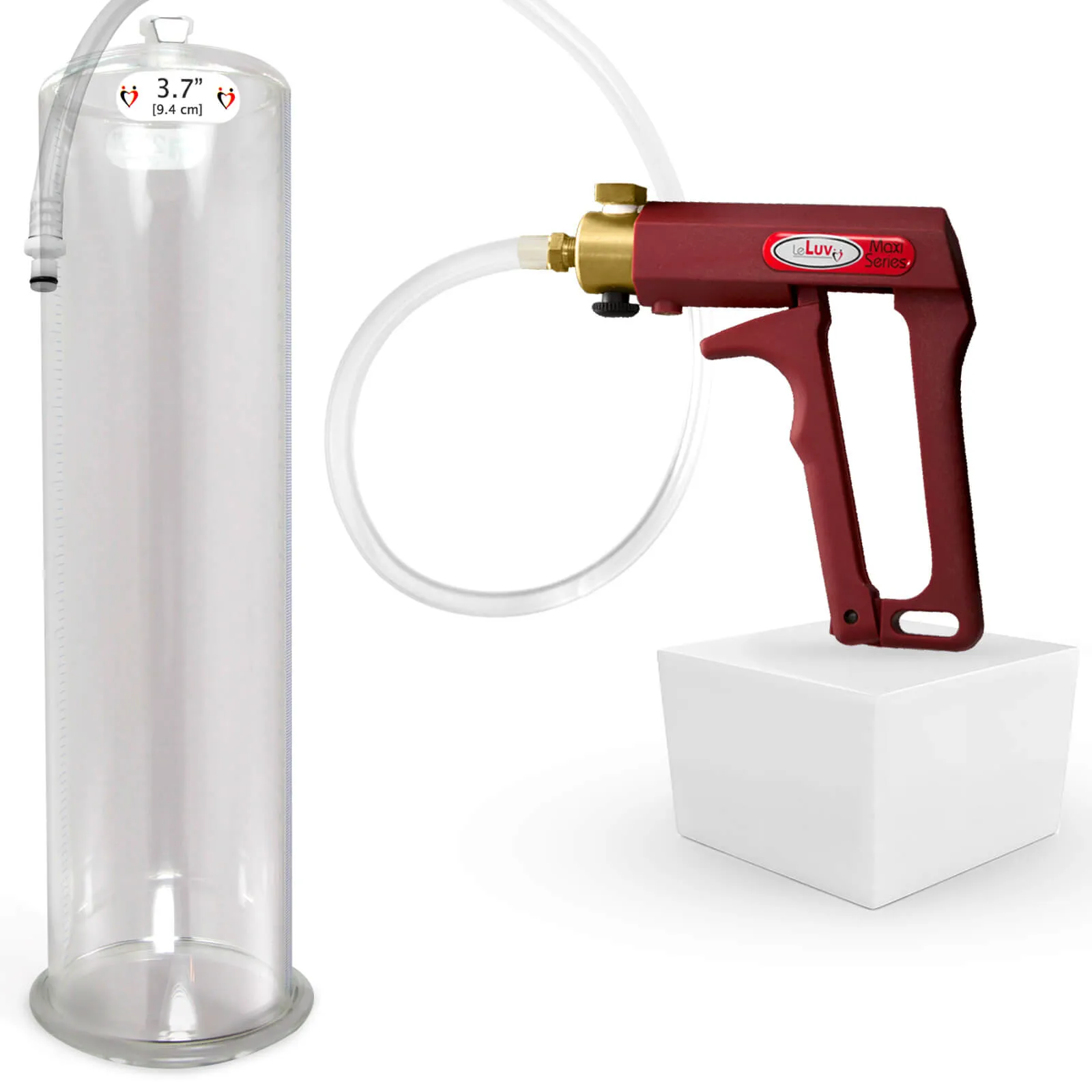 LeLuv Maxi Penis Pump with Clear Hose | Round Flange Cylinder