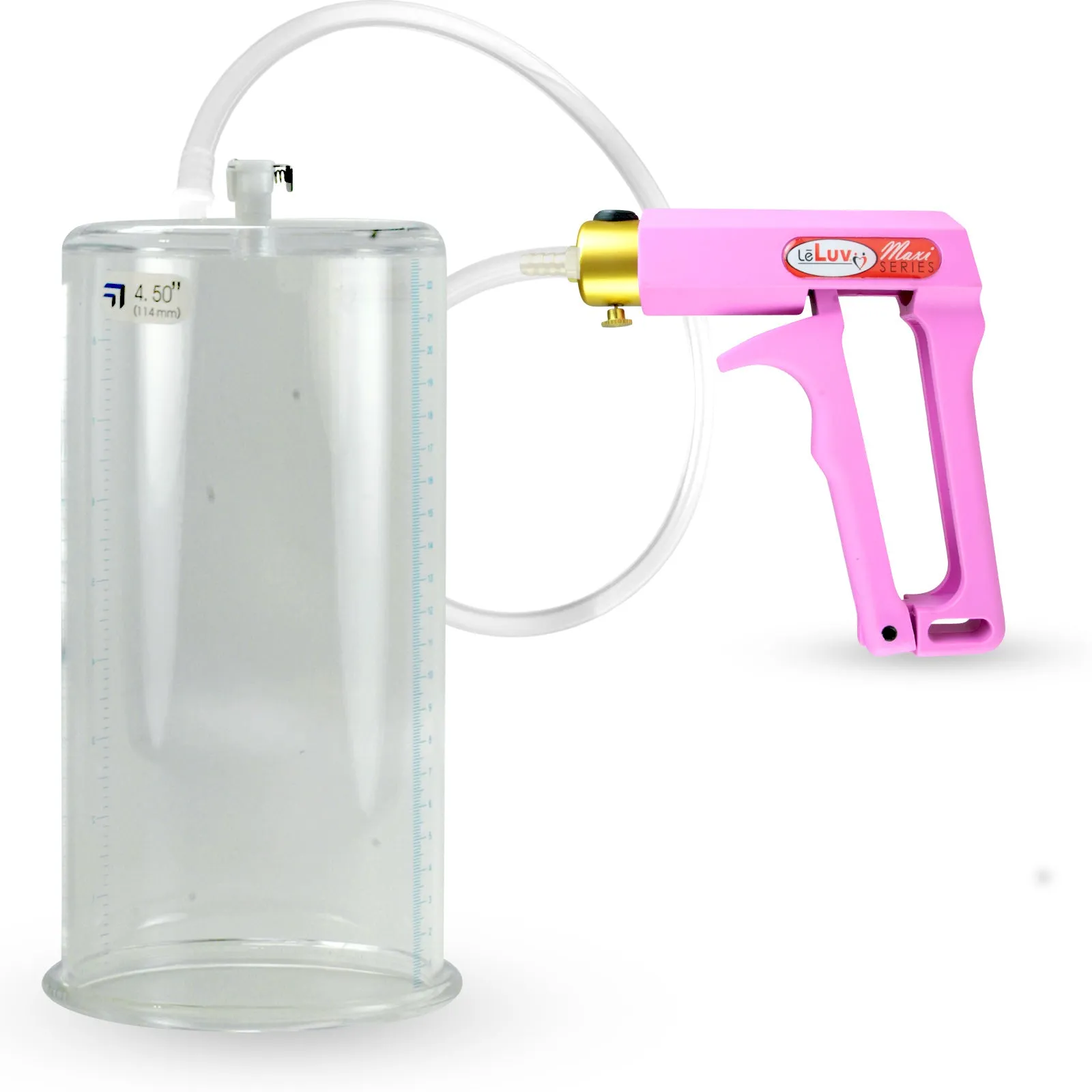 LeLuv Maxi Penis Pump with Clear Hose | Round Flange Cylinder