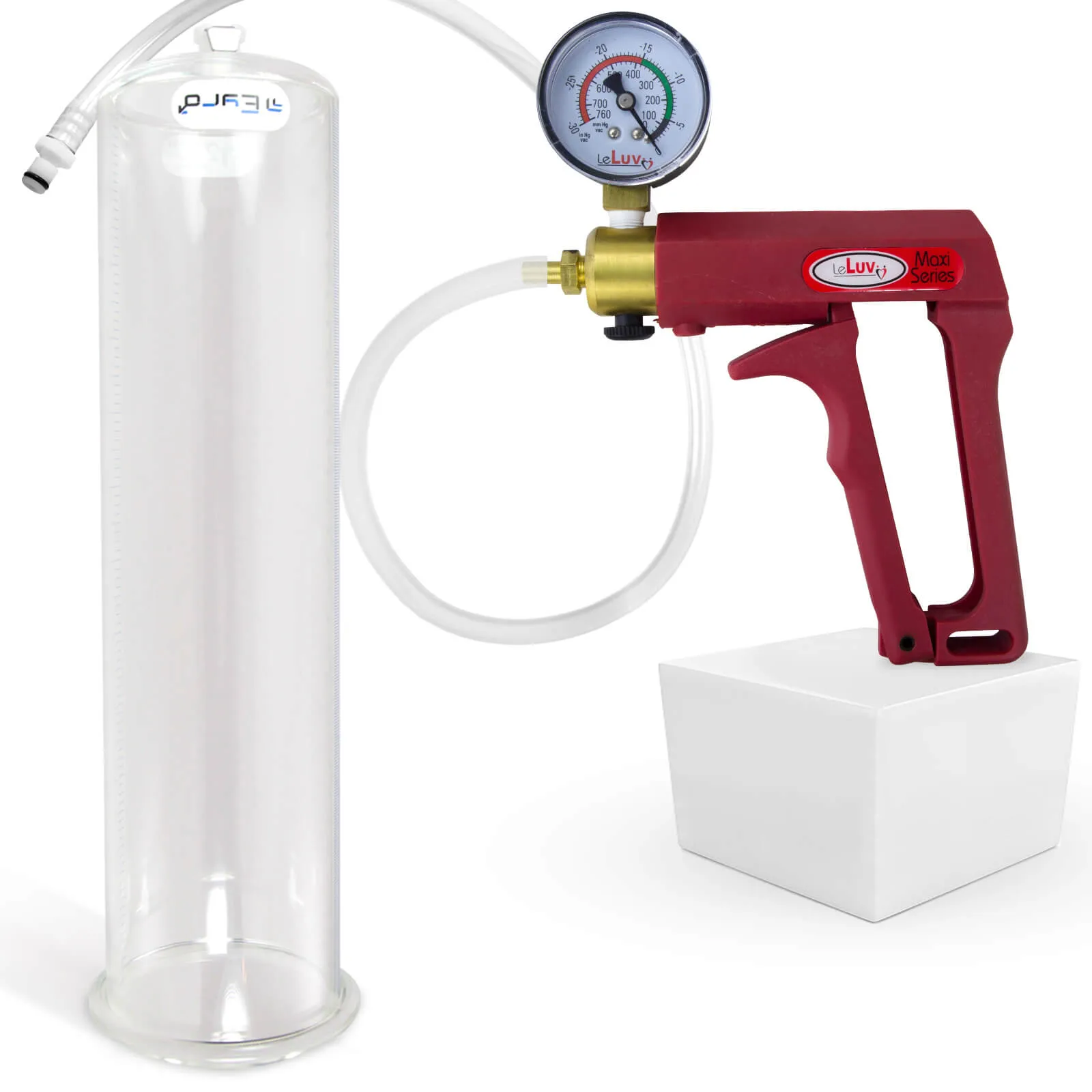 LeLuv Maxi Penis Pump with Clear Hose | Round Flange Cylinder