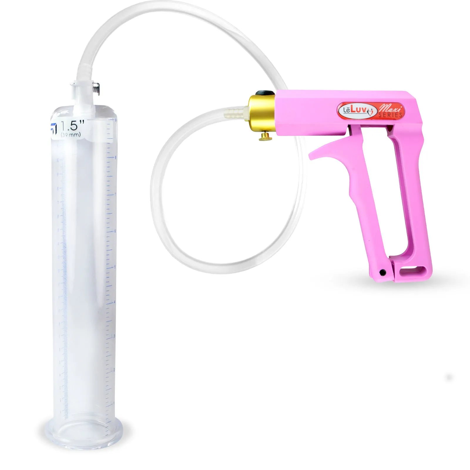 LeLuv Maxi Penis Pump with Clear Hose | Round Flange Cylinder