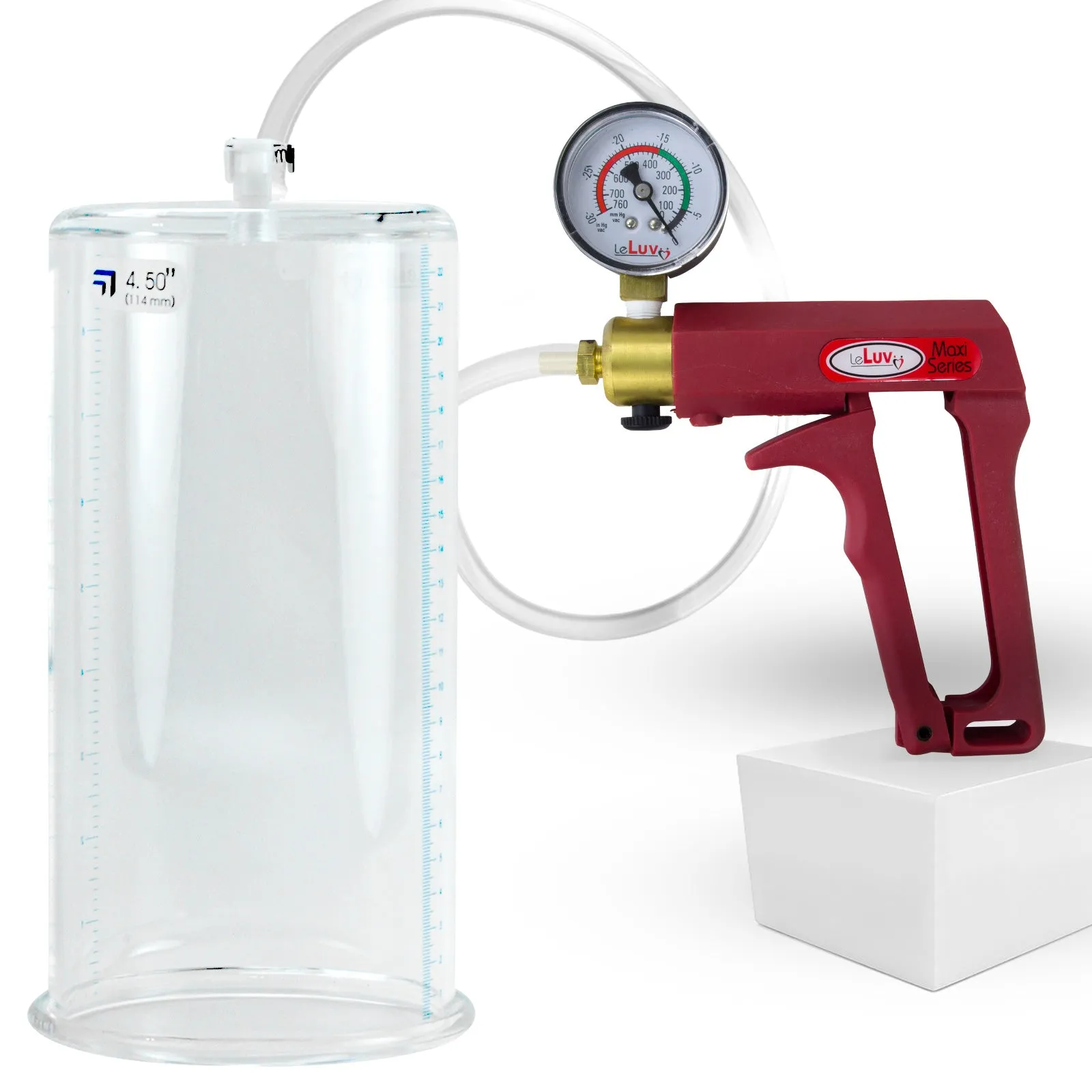 LeLuv Maxi Penis Pump with Clear Hose | Round Flange Cylinder