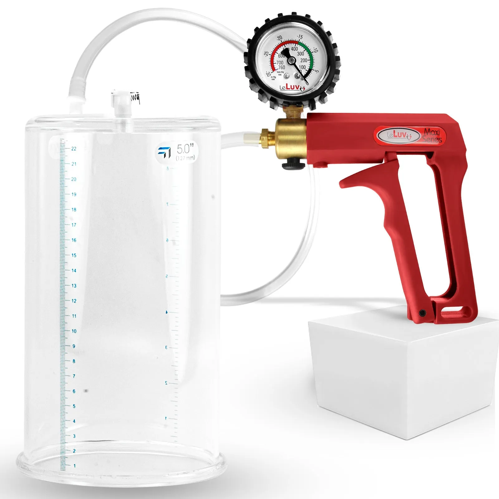 LeLuv Maxi Penis Pump with Clear Hose | Round Flange Cylinder