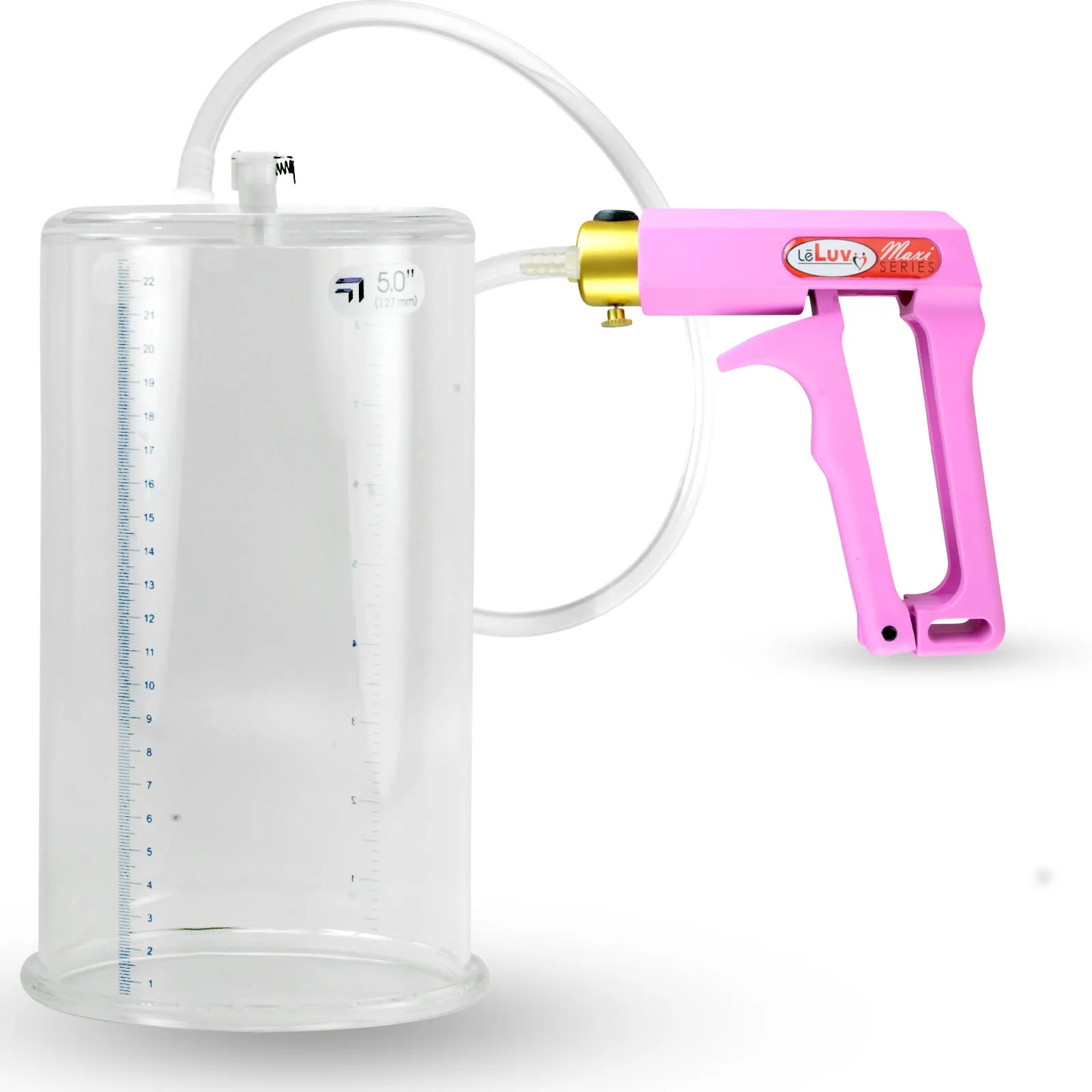 LeLuv Maxi Penis Pump with Clear Hose | Round Flange Cylinder