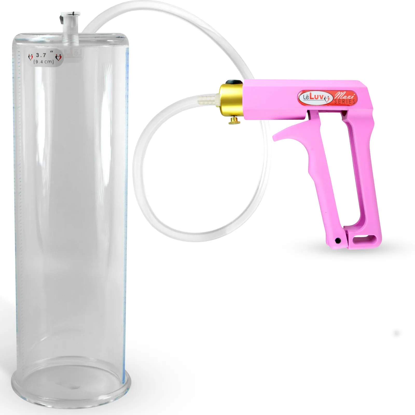 LeLuv Maxi Penis Pump with Clear Hose | Round Flange Cylinder
