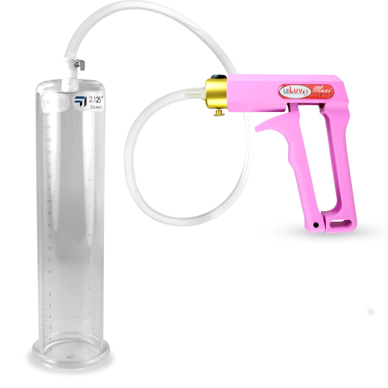 LeLuv Maxi Penis Pump with Clear Hose | Round Flange Cylinder
