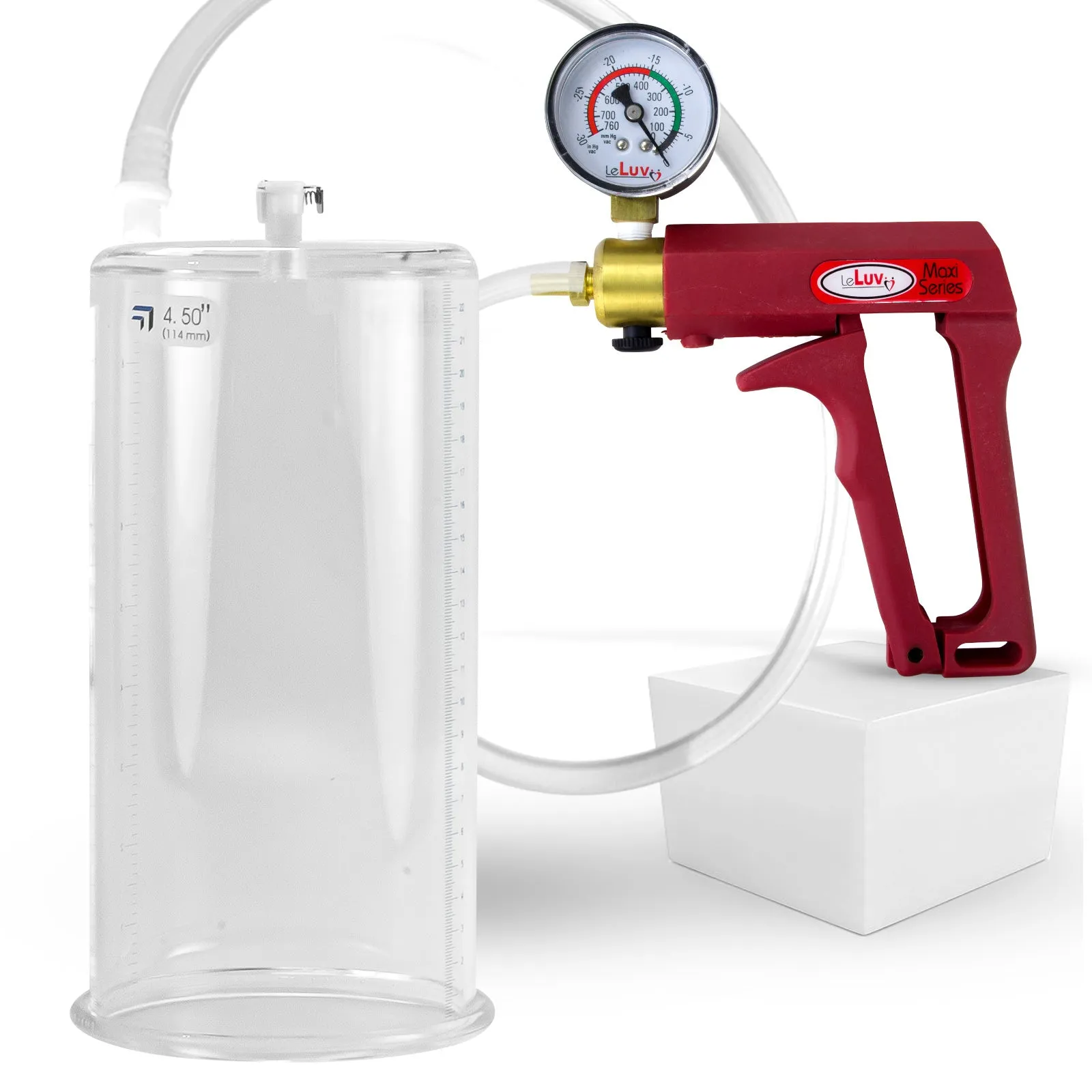 LeLuv Maxi Penis Pump with Clear Hose | Round Flange Cylinder