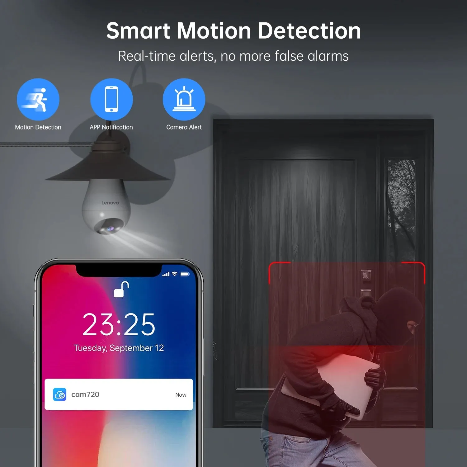 Lenovo 3MP E27 Bulb Camera Indoor Surveillance