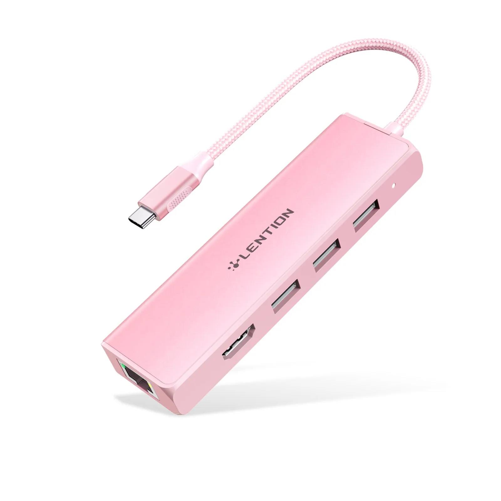 LENTION USB-C to 3 USB 3.0 Hub with 4K HDMI and Gigabit Ethernet LAN Adapter (CB-C25)