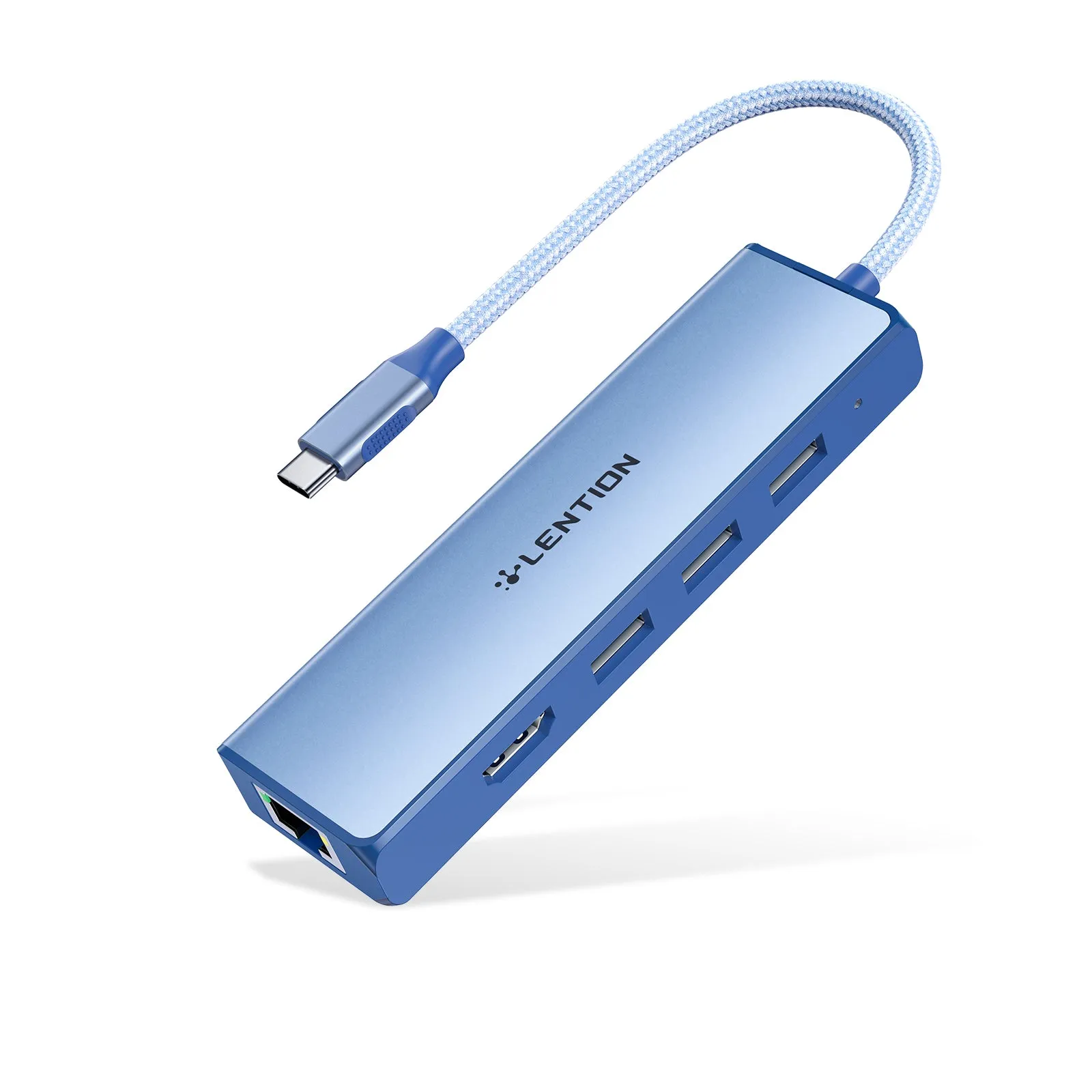 LENTION USB-C to 3 USB 3.0 Hub with 4K HDMI and Gigabit Ethernet LAN Adapter (CB-C25)