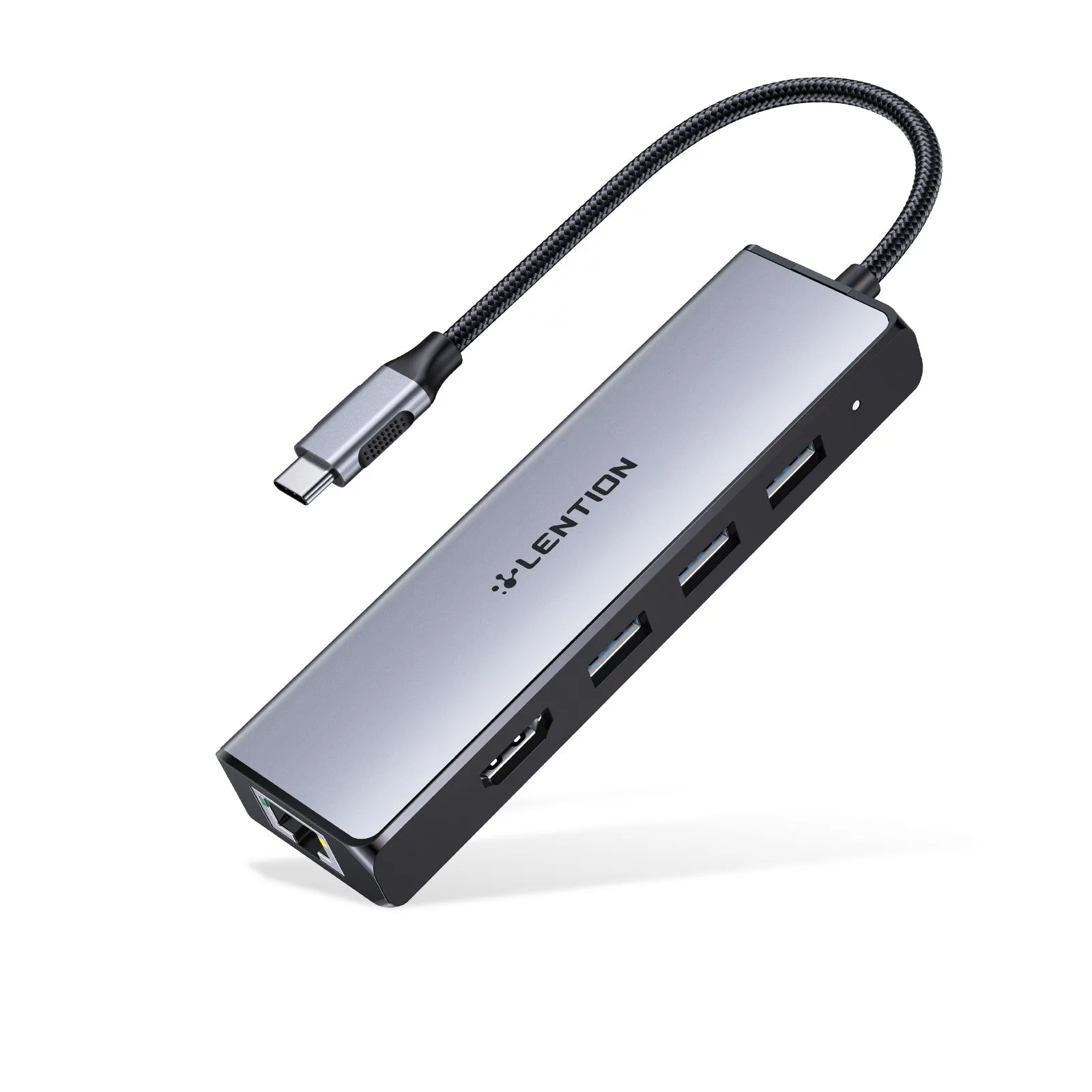 LENTION USB-C to 3 USB 3.0 Hub with 4K HDMI and Gigabit Ethernet LAN Adapter (CB-C25)