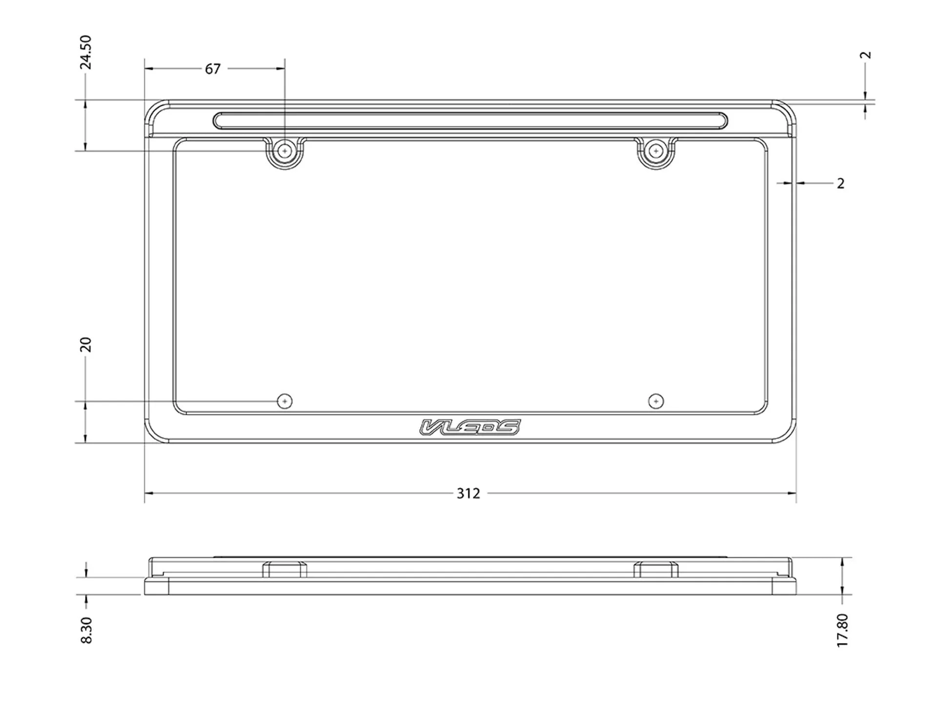License Plate Frame For LP-R LP-X LP-B Anodized