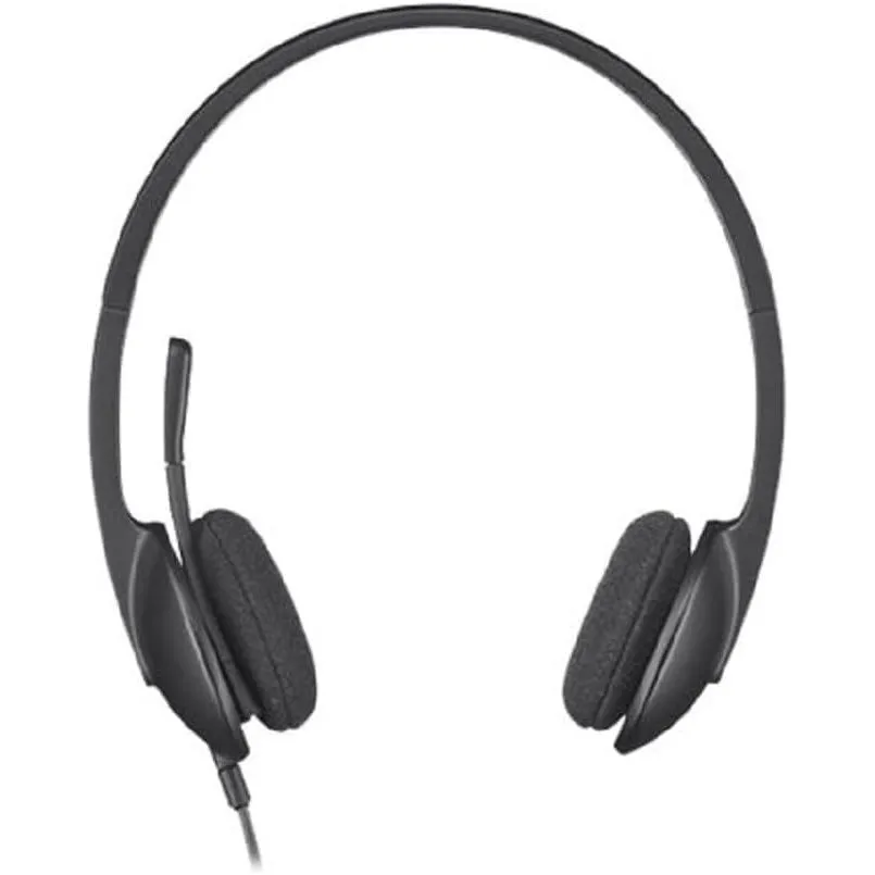 Logitech H340 USB Wired Headset with Noise-Cancelling Microphone, Stereo Sound - PC/Mac/Laptop, Black