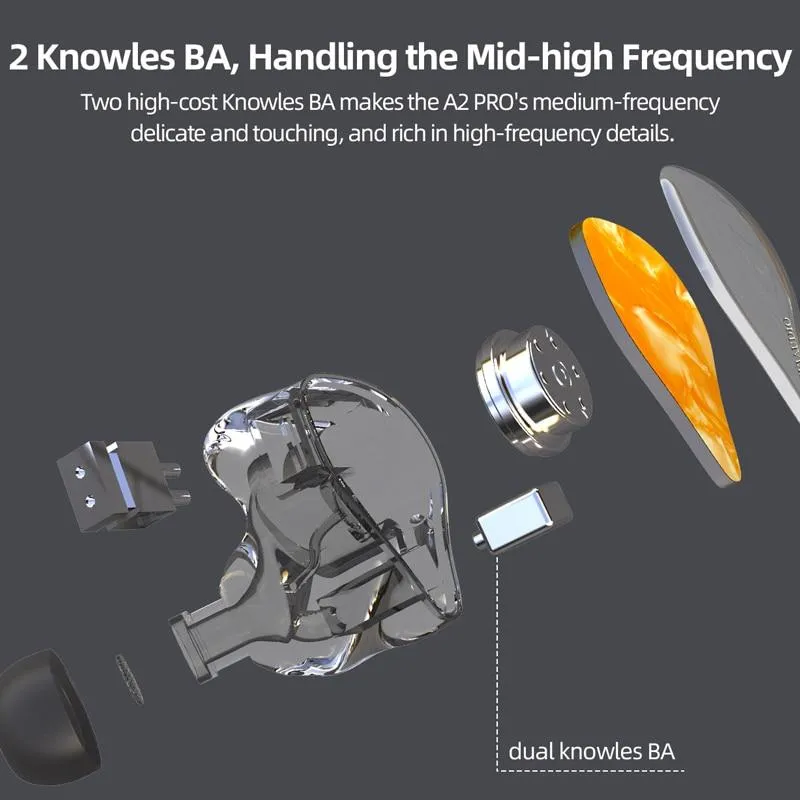 LZ A2 PRO 1 Dynamic 2 Knowles BA Hybrid 3 Driver HIFI Earphone