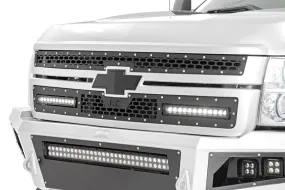 Mesh Grille | 12" Single Row LED Pair | Black | Chevy Silverado 2500 HD/3500 HD | 2011-2014