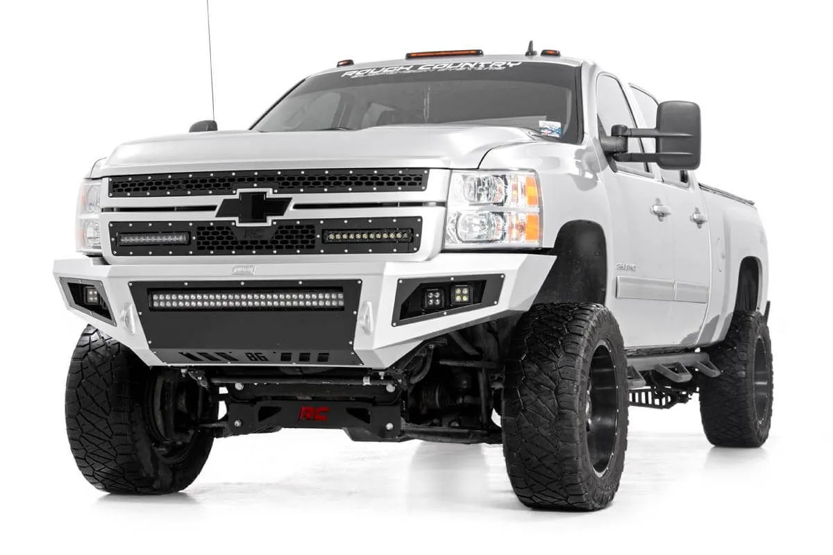 Mesh Grille | 12" Single Row LED Pair | Black | Chevy Silverado 2500 HD/3500 HD | 2011-2014