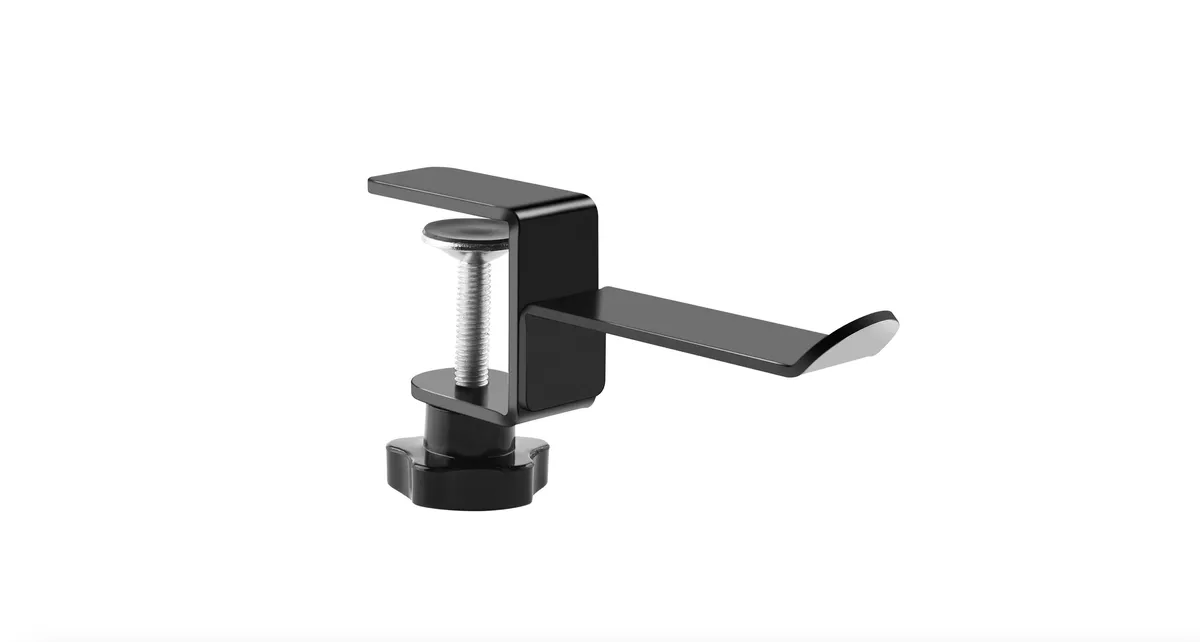 Metal Black headphone mount for office desk