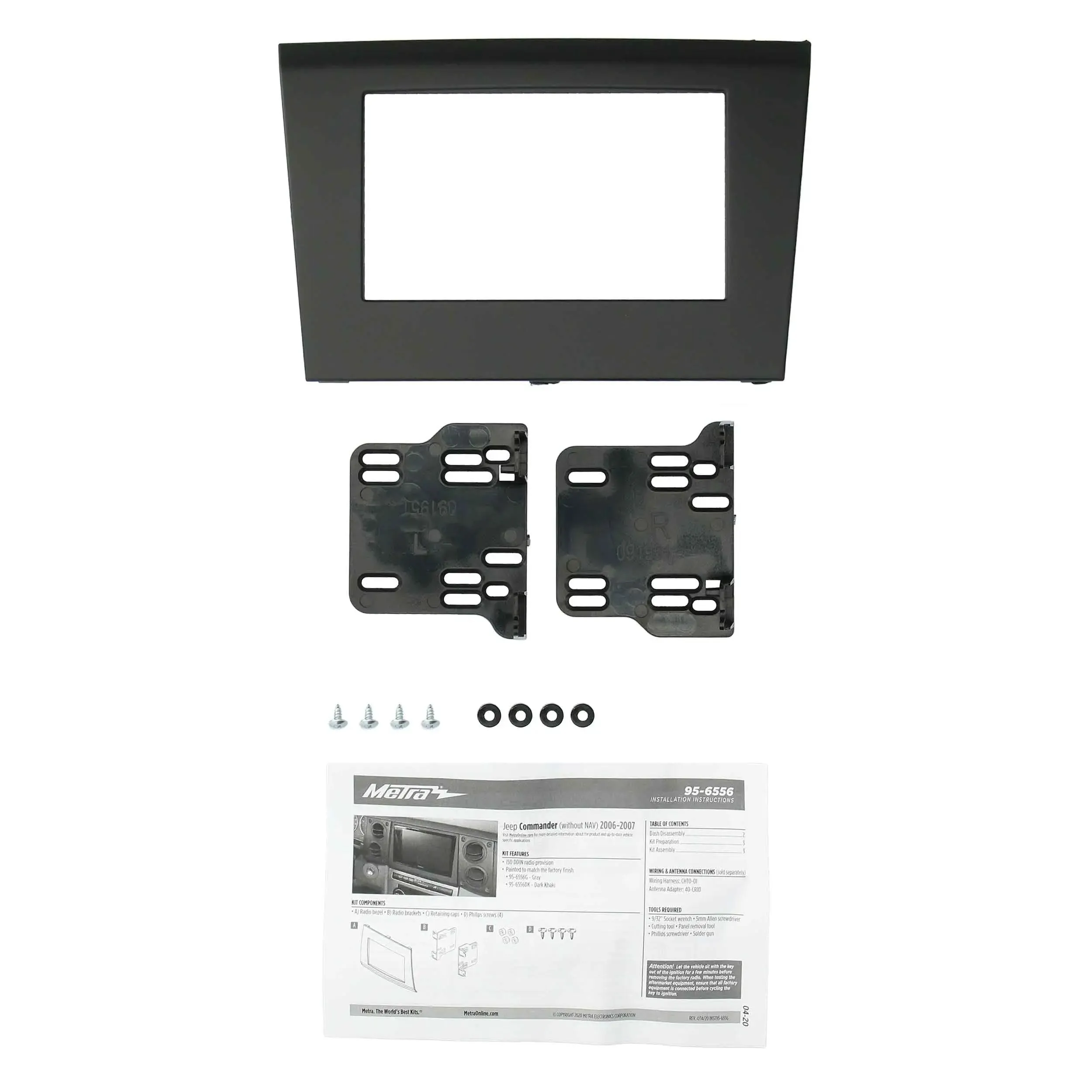 Metra 95-6556G Double DIN Dash Kit For Select 2006-2007 Jeep Commander Vehicles- Gray