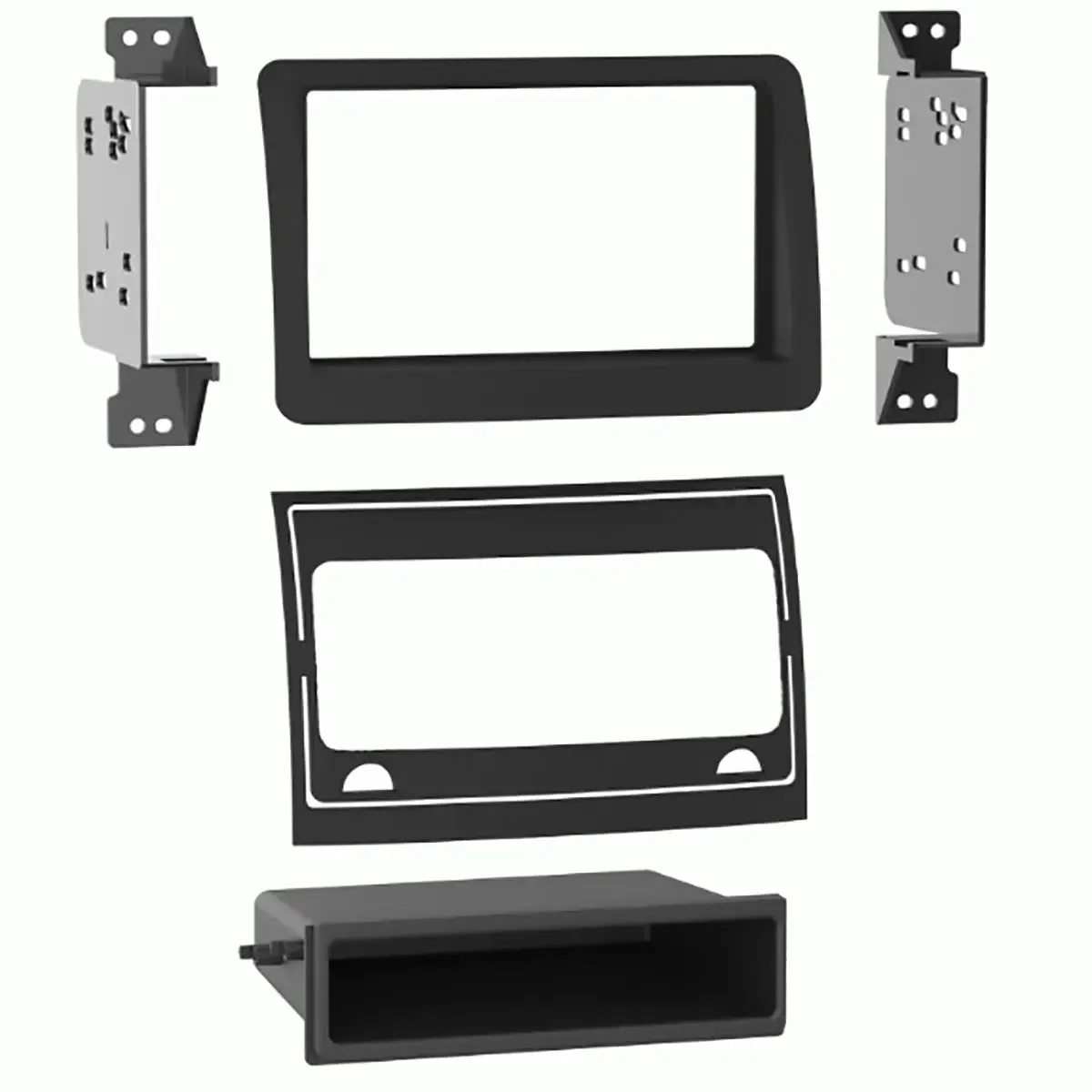 Metra 99-7395B Single or Double DIN Car Stereo Dash Kit for 2009-2012 Hyundai Elantra- Matte Black