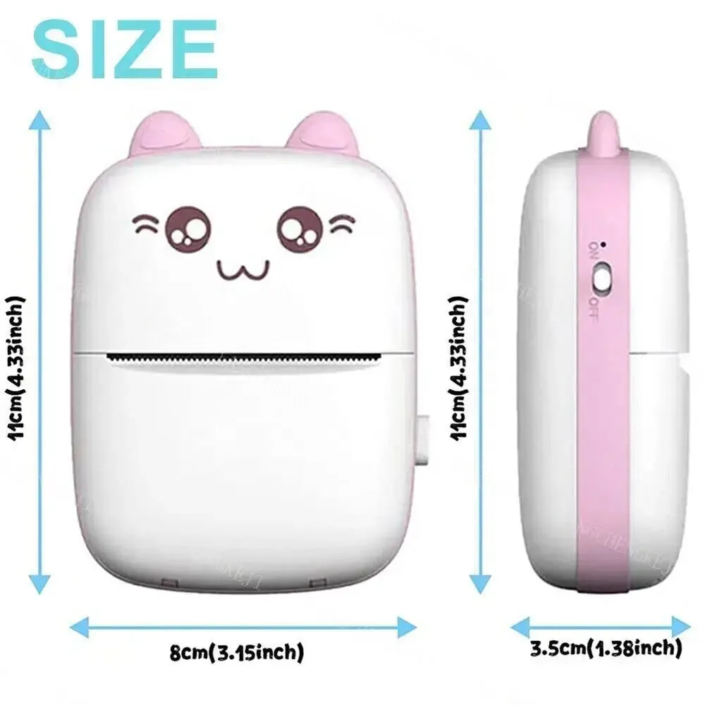 Portable Bluetooth Thermal Label Photo Printer 1 Roll Thermal Paper
