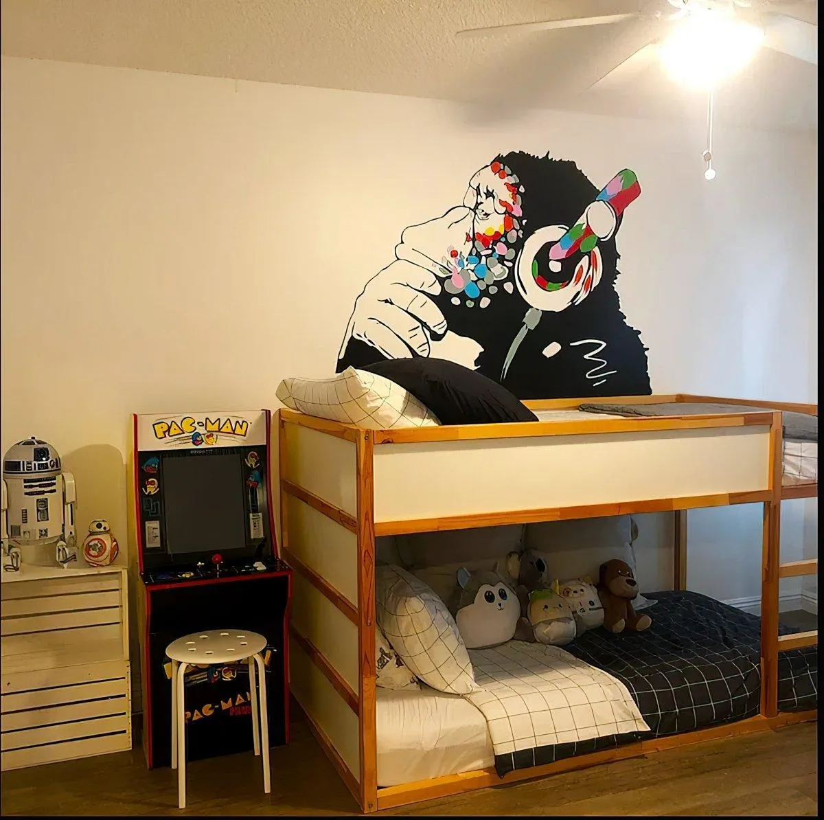 Primate Wall Decal - Contemplative Monkey Themed Wall Sticker for Kids Room Decoration