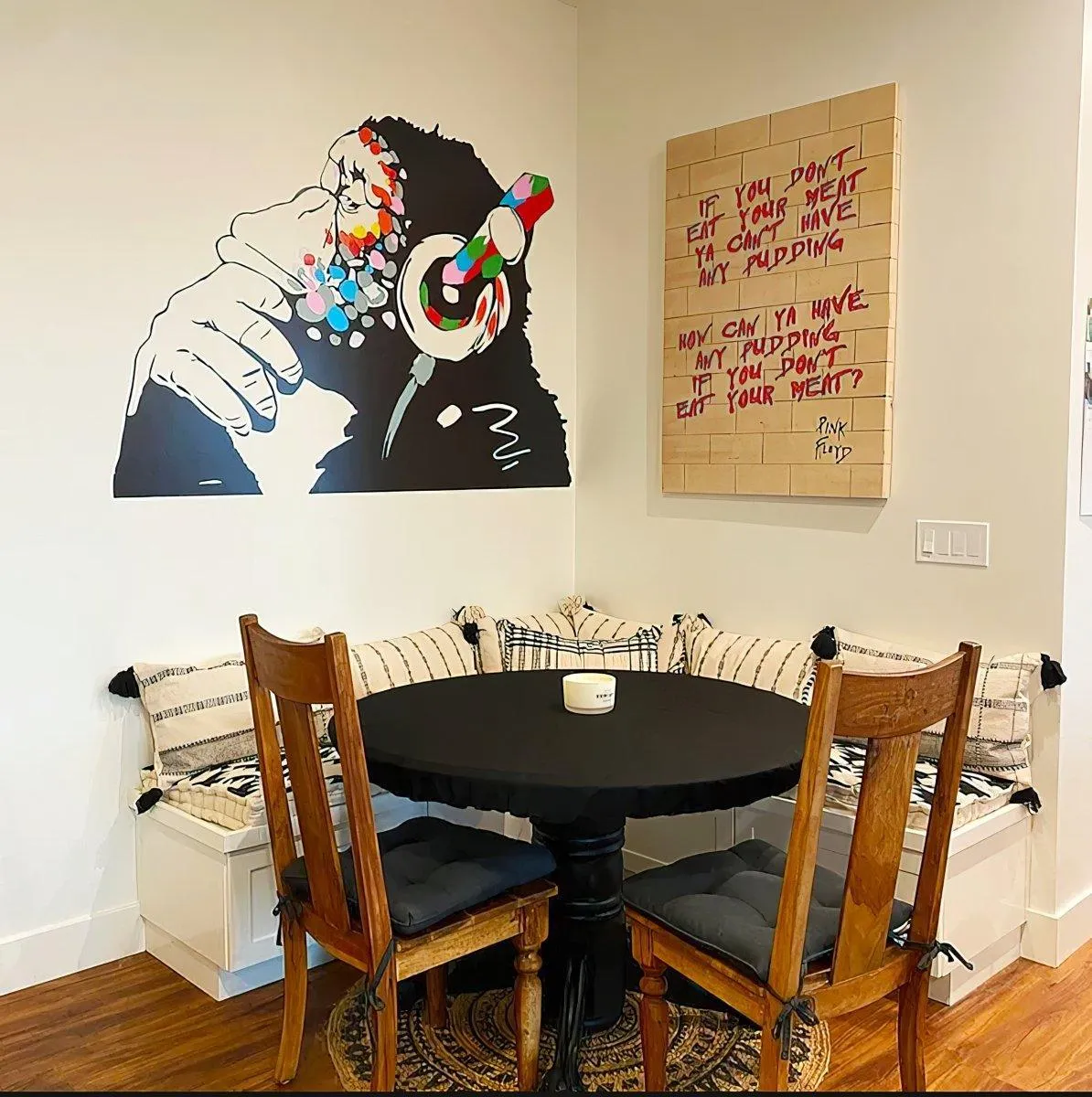Primate Wall Decal - Contemplative Monkey Themed Wall Sticker for Kids Room Decoration