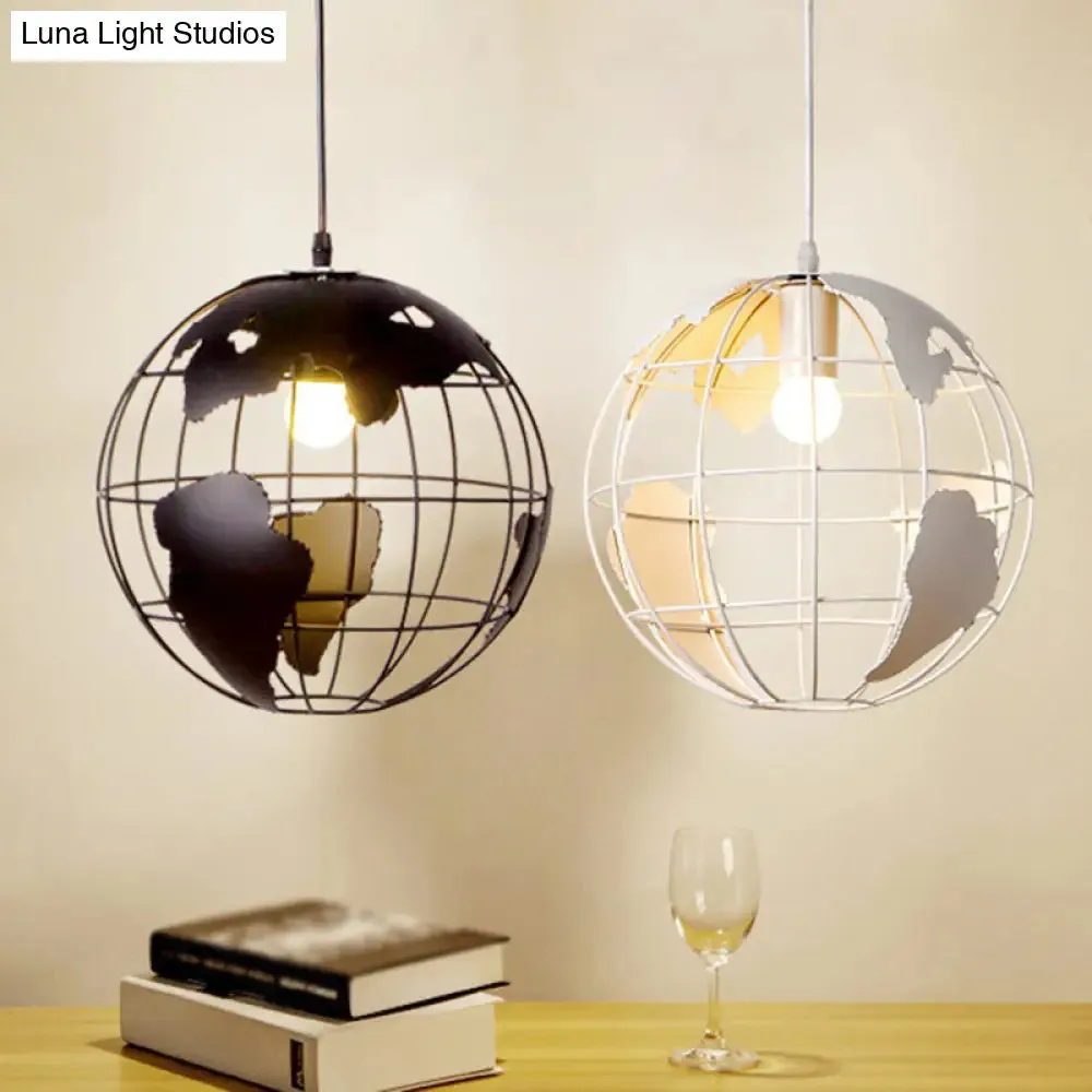 Retro Industrial Metal Globe Pendant Light Fixture - Perfect for Bars