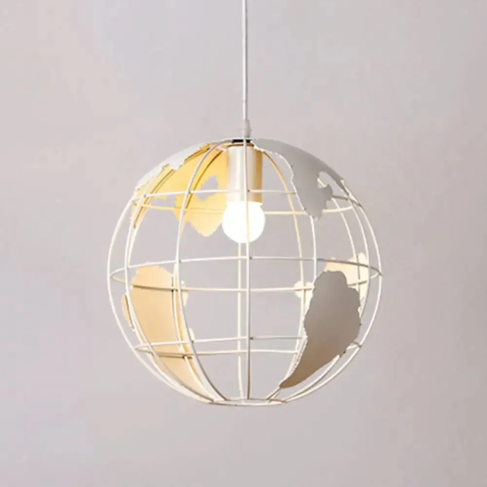 Retro Industrial Metal Globe Pendant Light Fixture - Perfect for Bars