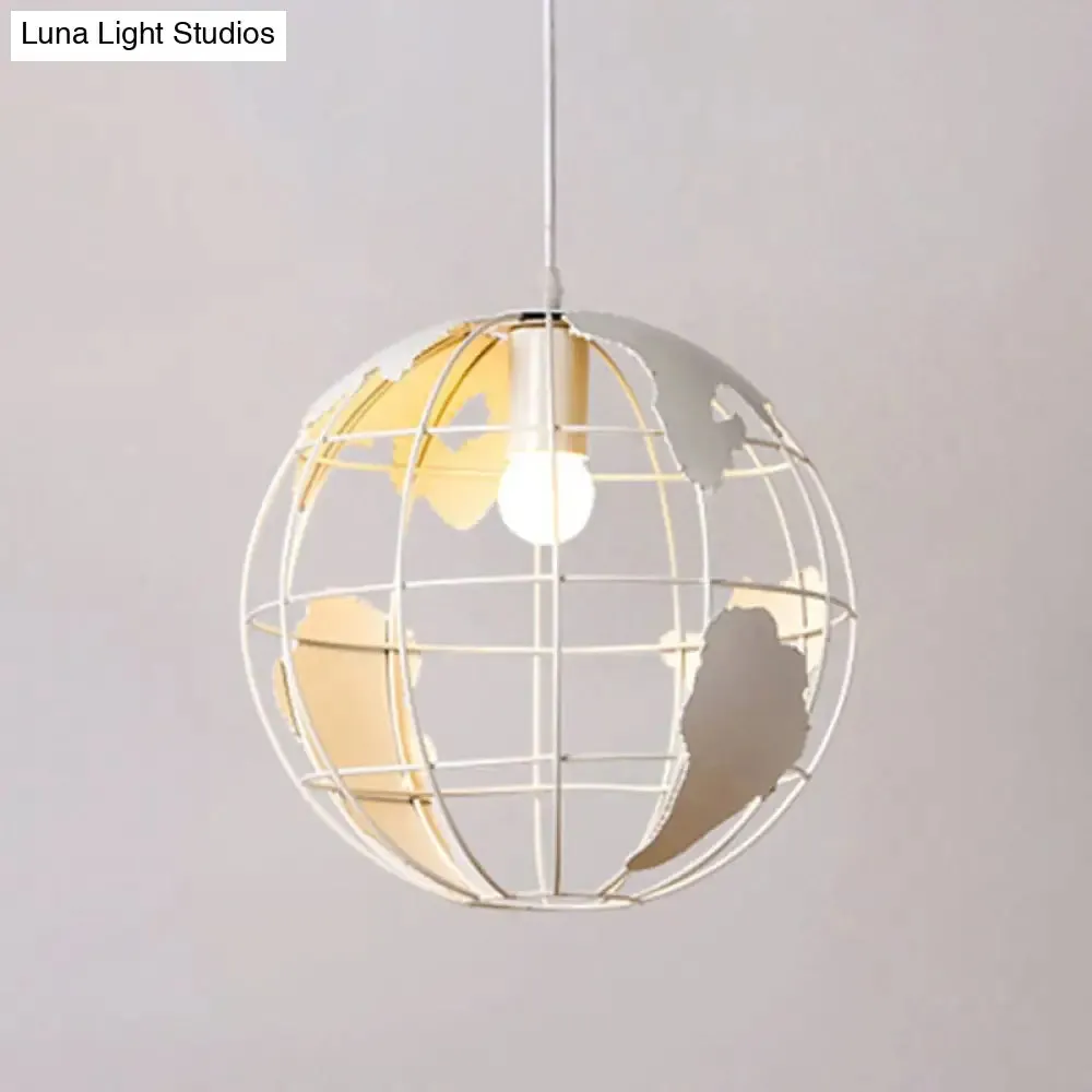 Retro Industrial Metal Globe Pendant Light Fixture - Perfect for Bars