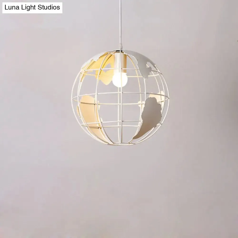 Retro Industrial Metal Globe Pendant Light Fixture - Perfect for Bars