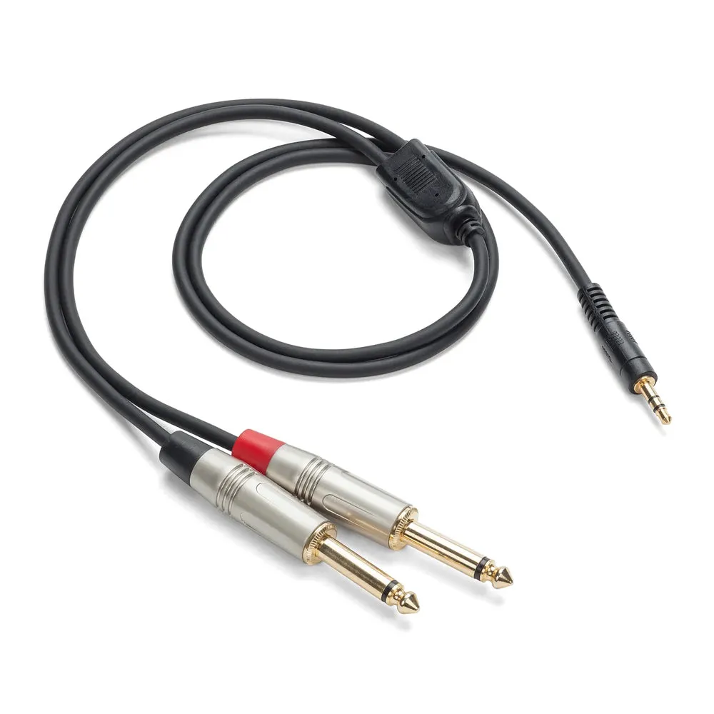 Samson TOURtek PRO TPAD48 1 / 3  Meters 3.5mm to Dual 6.35mm AUX Breakout Cable with PVC Jacket, Gold Plated Neutrik Connectors and Copper Mesh Shielding | ESATPAD483 ESATPAD489