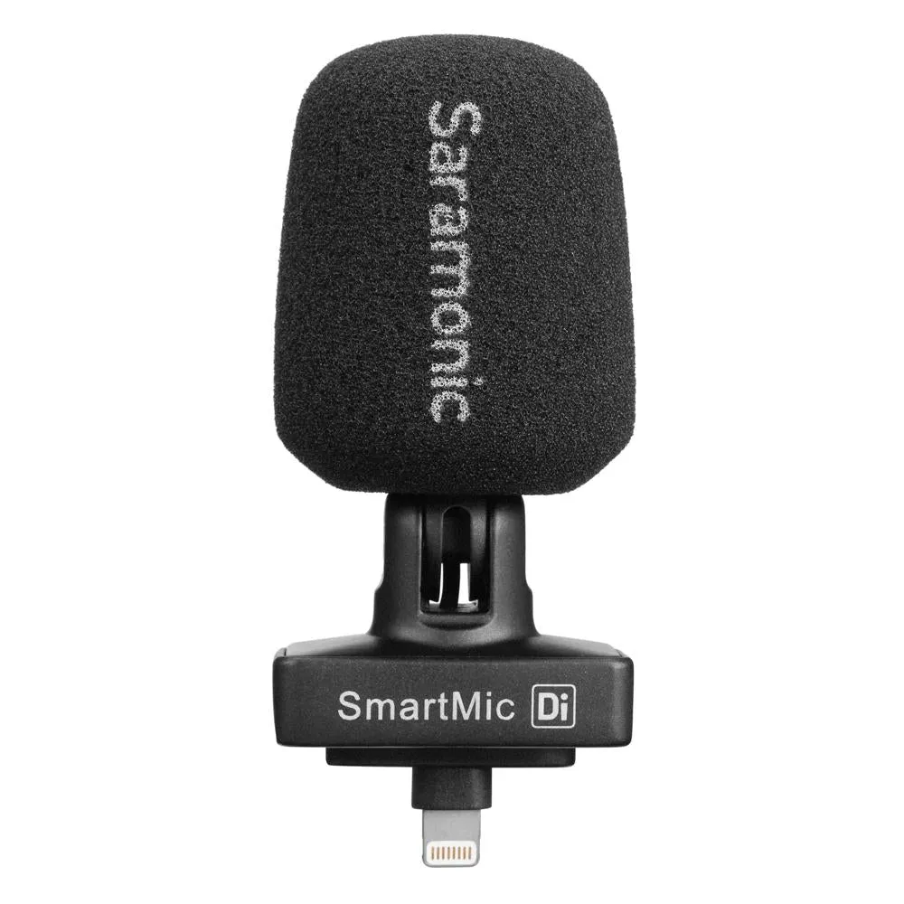 Saramonic SmartMic-Di Stereo Microphone with Lightning Connector for Apple iPhone & iPad with Built-In Headphone Output, Foam & Furry Windscreens