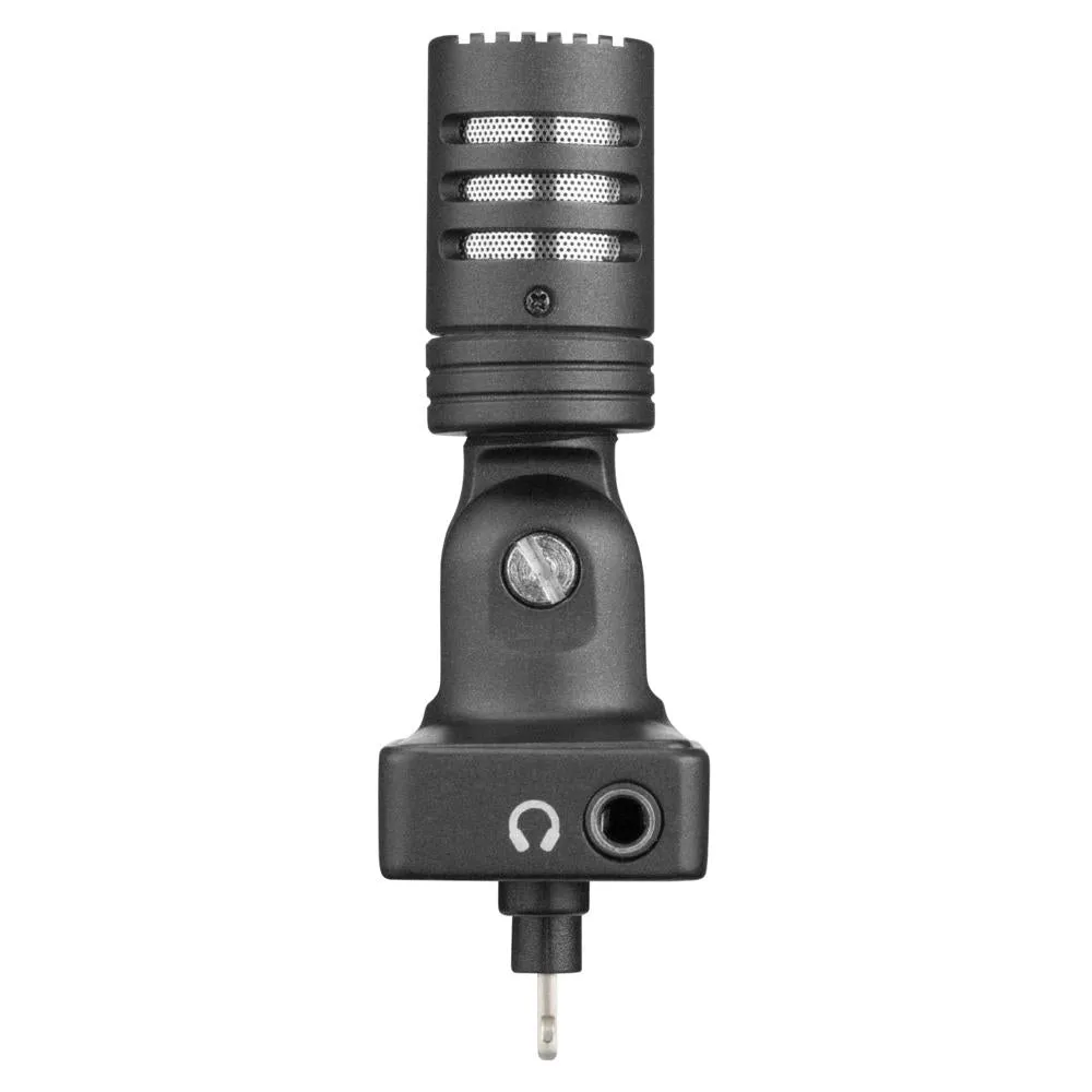 Saramonic SmartMic-Di Stereo Microphone with Lightning Connector for Apple iPhone & iPad with Built-In Headphone Output, Foam & Furry Windscreens