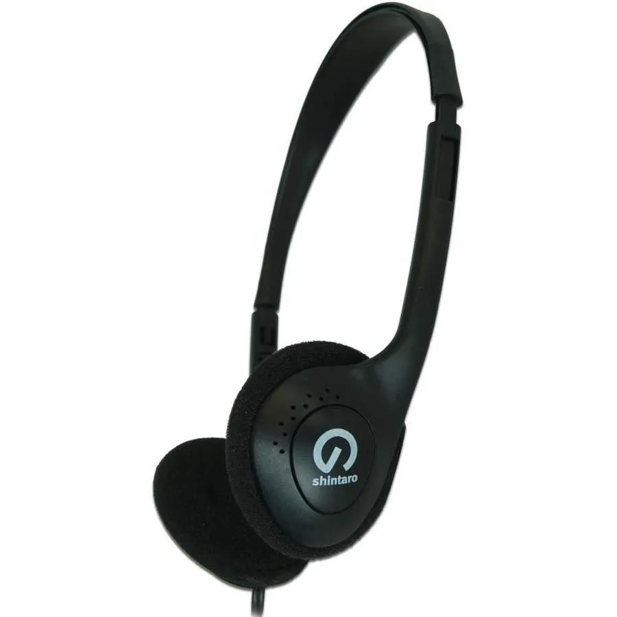 Shintaro SH-101 Light Weight Headphones Black Computer PC Volume Control