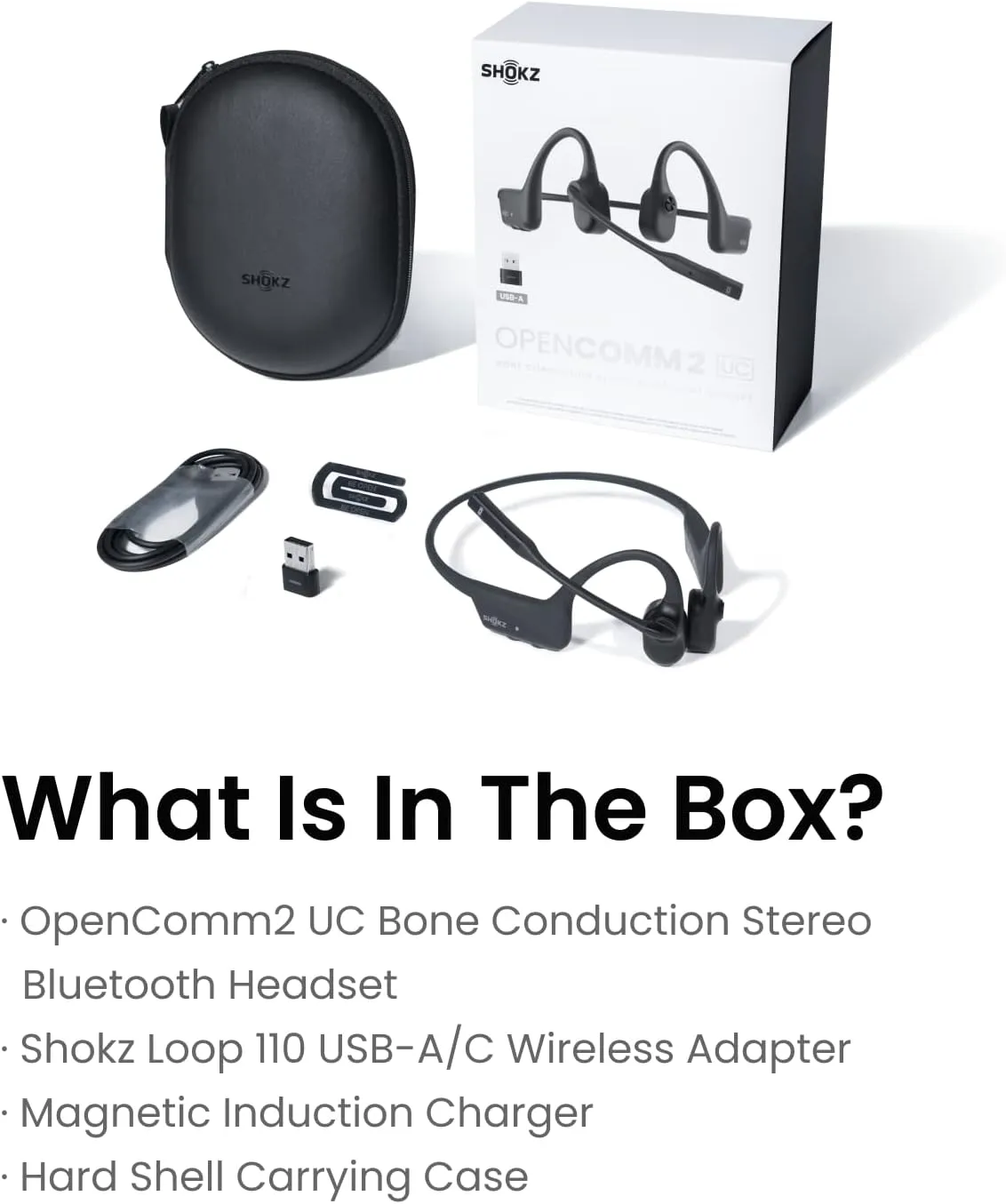 Shokz Opencomm2 II 2025 Edition: Bone Conduction Headset with Microphone