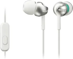 Sony Deep Bass Earphones with Mic Metallic White - MDR-EX110AP