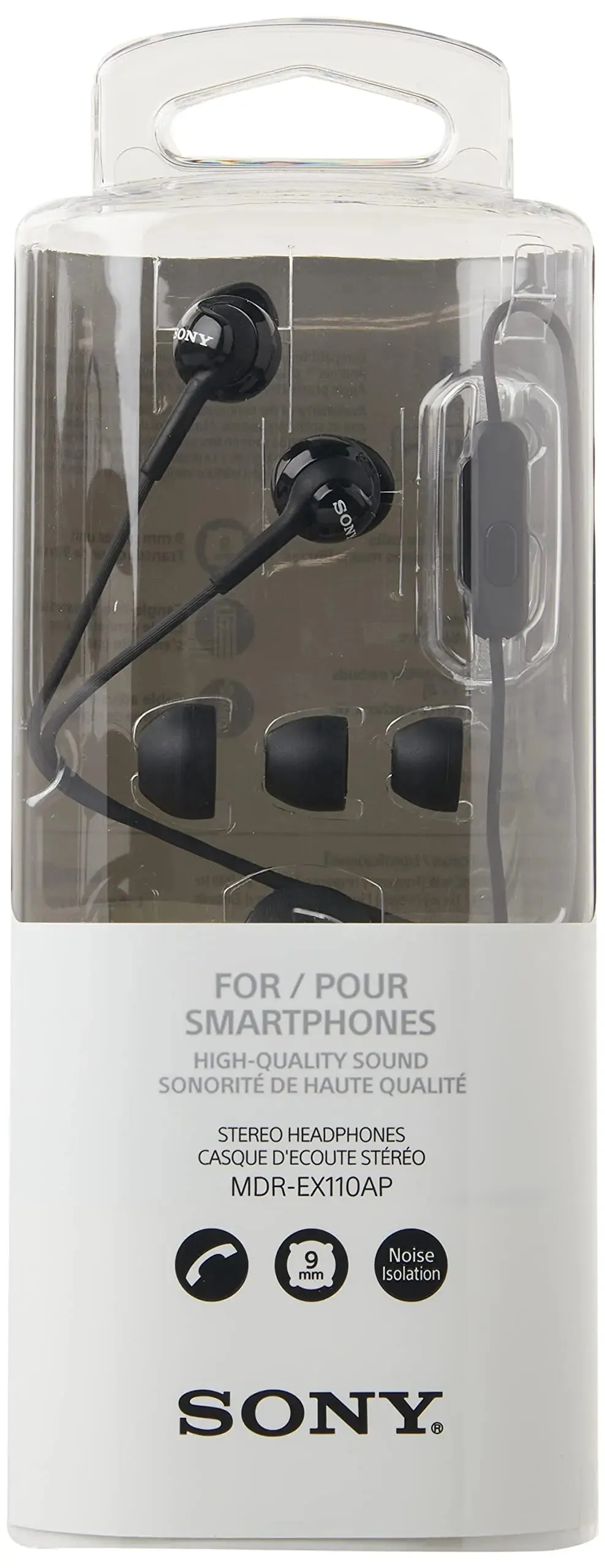Sony Step-up EX Series Wired Earbud Headset - Black (MDREX110AP/B)