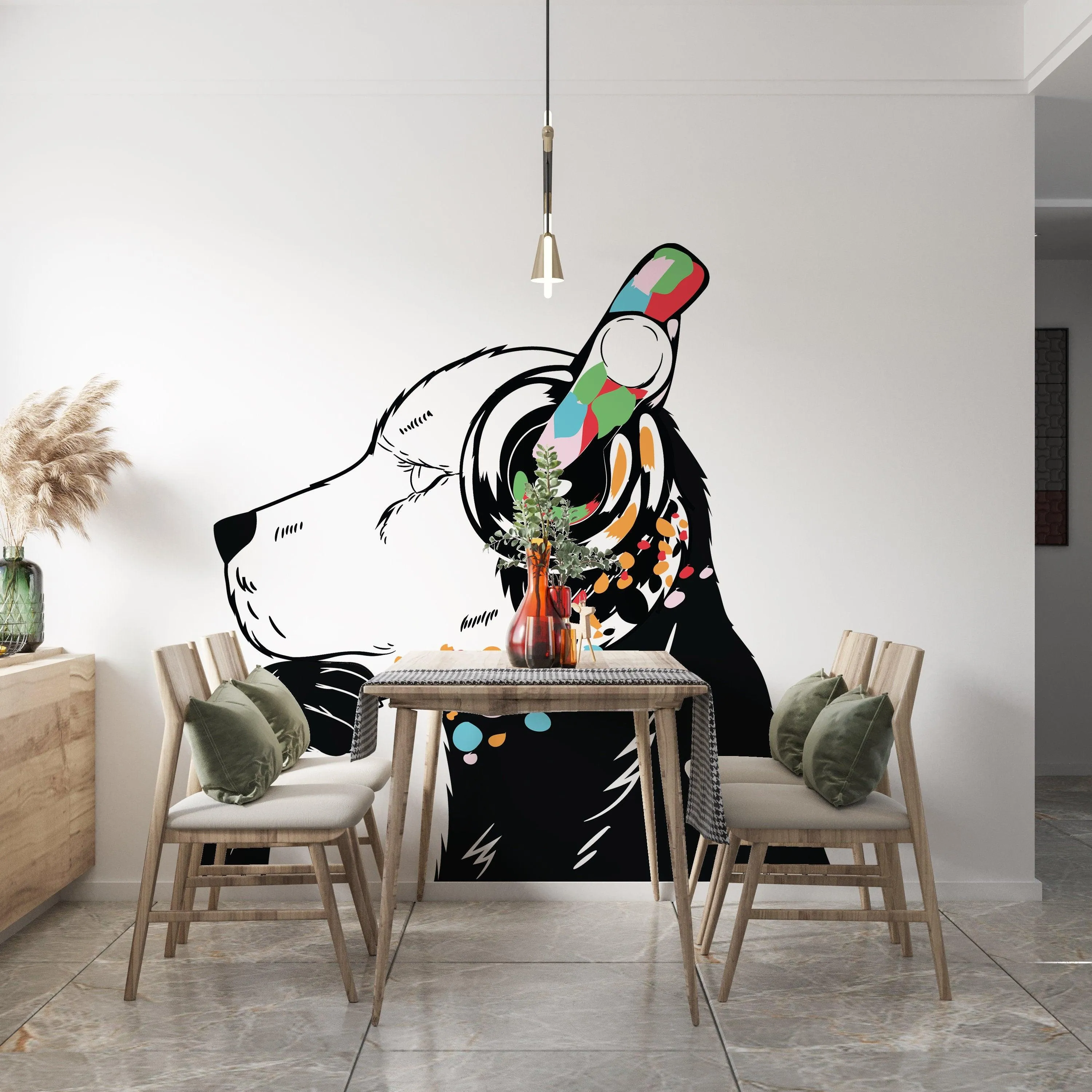 Thinking Dog  Sticker - Inspired by Banksy Art Vinyl Dj Baksy Wall Decal