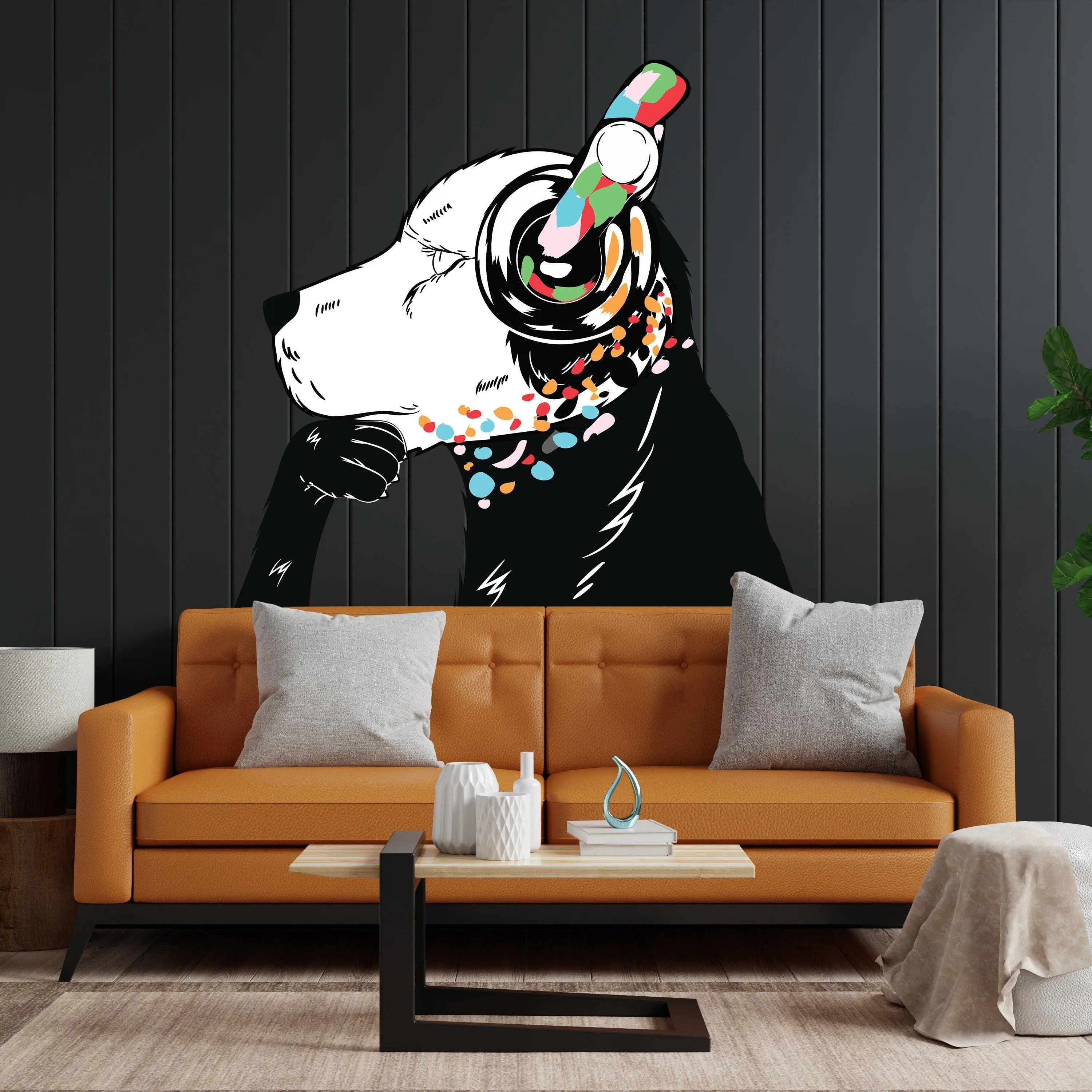 Thinking Dog  Sticker - Inspired by Banksy Art Vinyl Dj Baksy Wall Decal