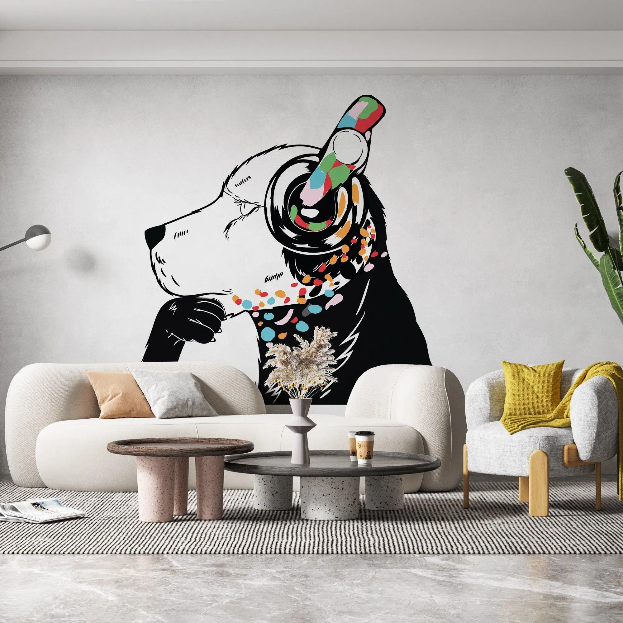Thinking Dog  Sticker - Inspired by Banksy Art Vinyl Dj Baksy Wall Decal