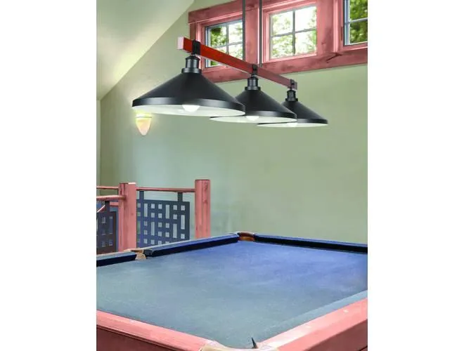 Toltec Lighting Tacoma 3-Light with Matte Black Metal Shades