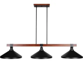 Toltec Lighting Tacoma 3-Light with Matte Black Metal Shades