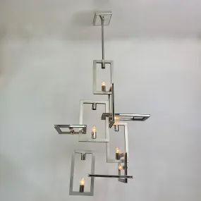 Troy Large Chandelier, Geometric, Silvery Chrome