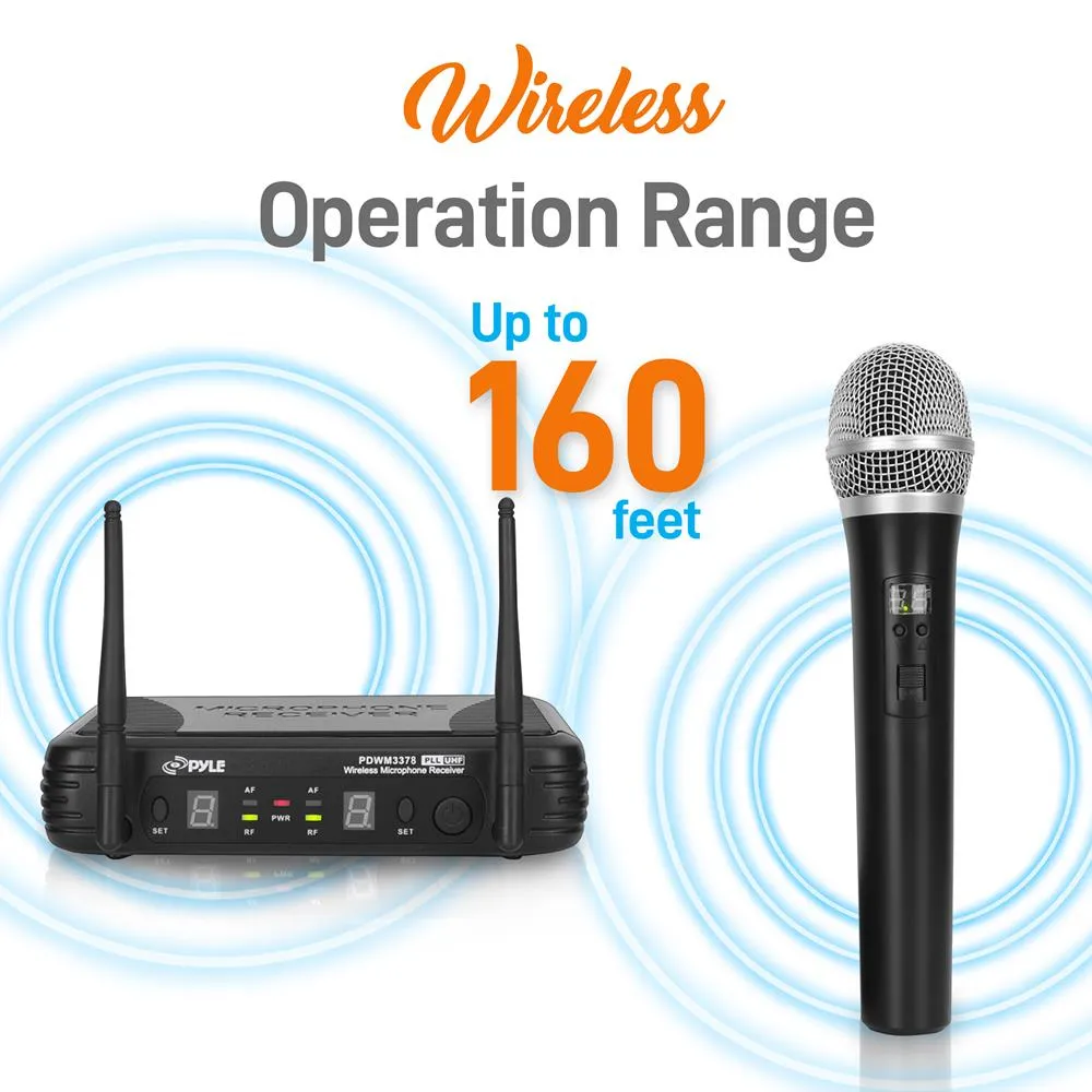 Uhf Wireless Microphone System Kit, Includes Handheld Mic, Headset Mic, Lavalier Mic & Beltpack